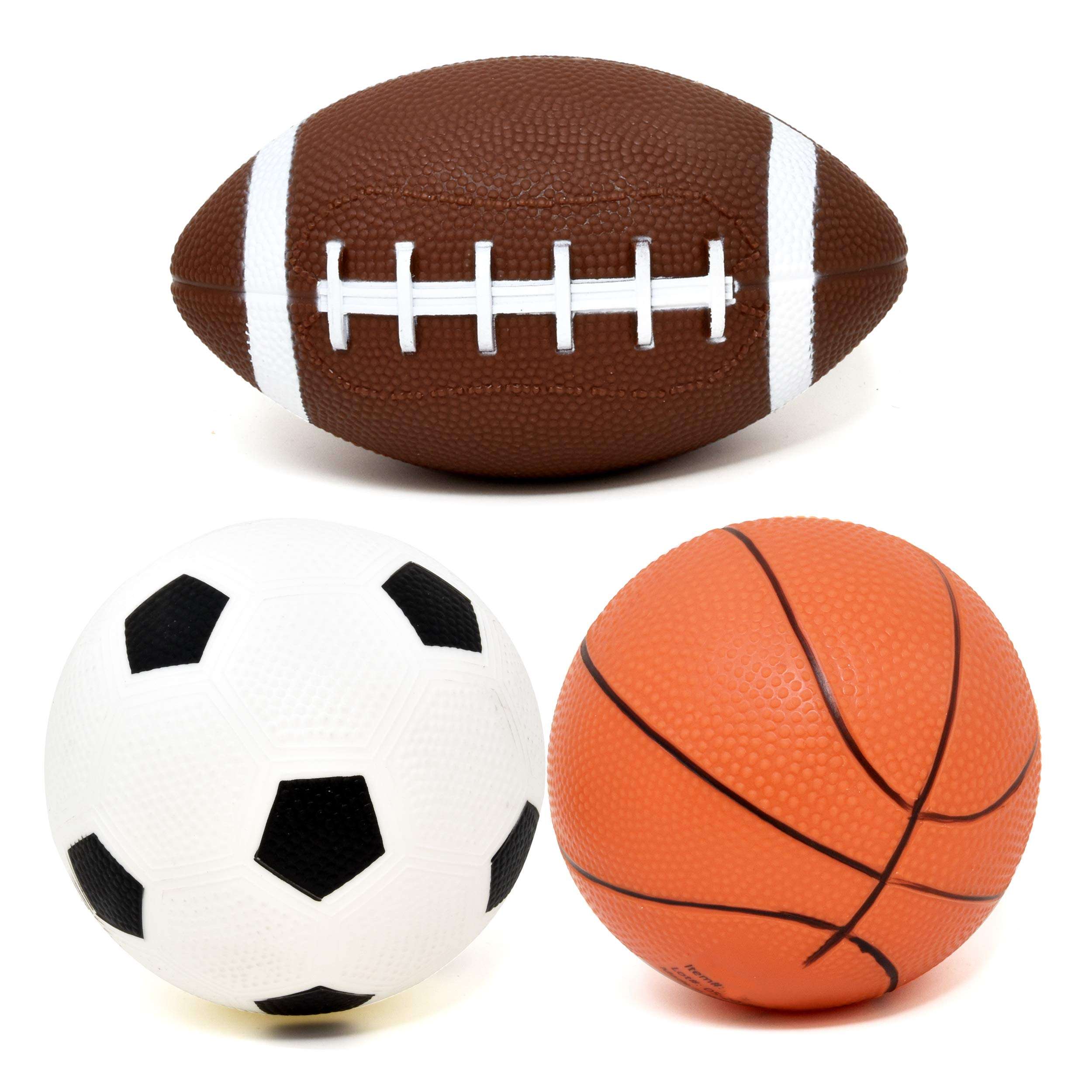 Number 1 in Gadgets Set of 3 Sports Balls for Kids, Mini Sport Pack Includes Football, Soccer & Basketball for Soft Indoor & Outdoor Play Great for Toddlers & Little Hands 1