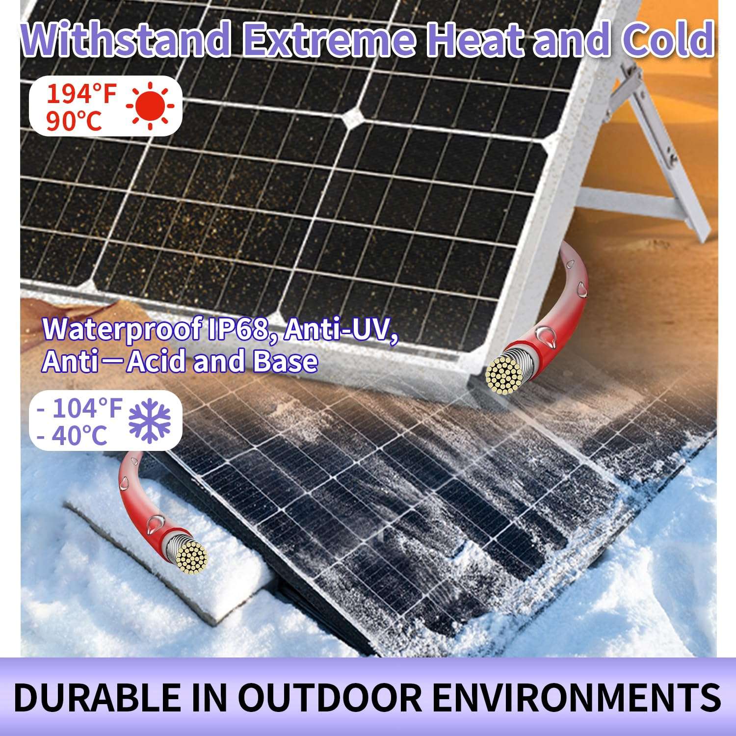 Zhong Hua Jiang Solar Panel Wire, Red Color,50FT 10AWG Tinned Copper Extension Cable for Solar Panel Off Grid Solar System Outdoor Automotive RV Boat 5