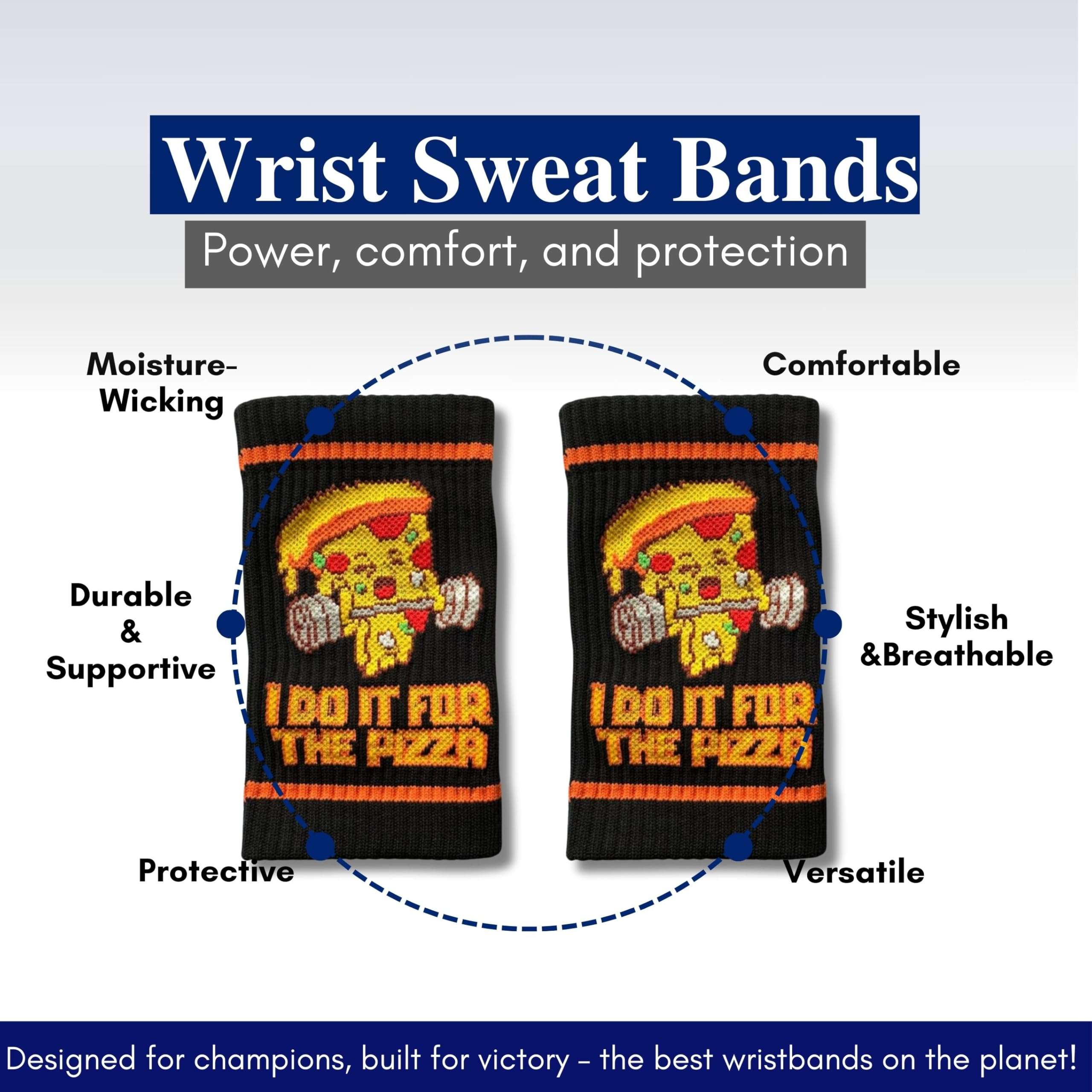 The Pizza Wrist Sweat Bands for Cross Training, Tennis & Functional Training - Skin Protection & Moisture-Wicking - Perfect for Barbell Workouts, High-Intensity Workouts, Gym, Weightlifting 4