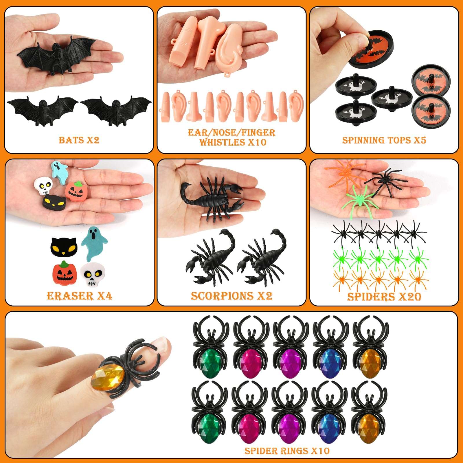 Max Fun 132pcs Halloween Party Toys Assortment for Kids Halloween Party Favors Prizes Box Toy Assortment Classroom Trick Treating Halloween Treasure Box Toys(Random) 4