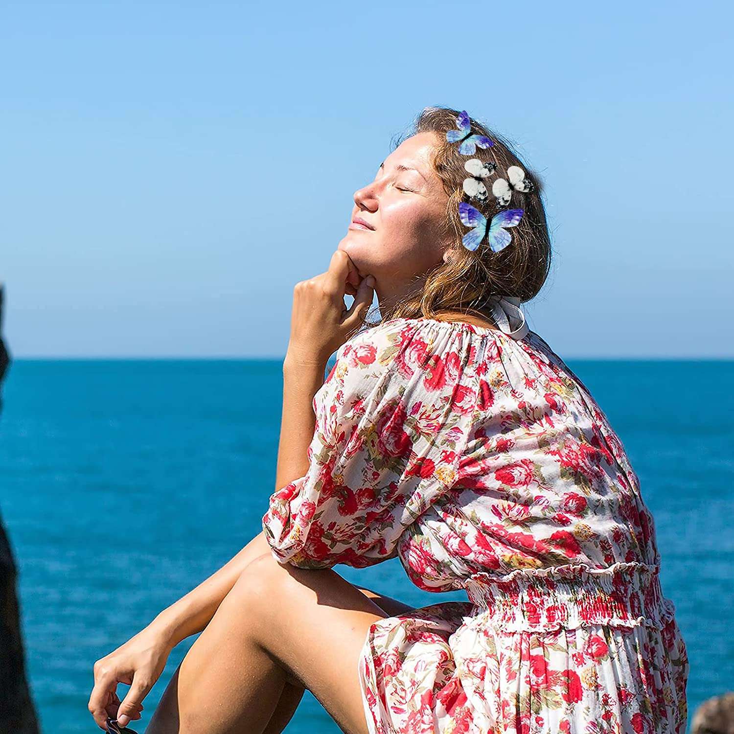 Glan 2 Pieces Butterfly Hair Claw Clips Butterfly Snap Hair Clips for Baby/Teens And Women Hair Styling Accessories (Multicolor) (M1) 4