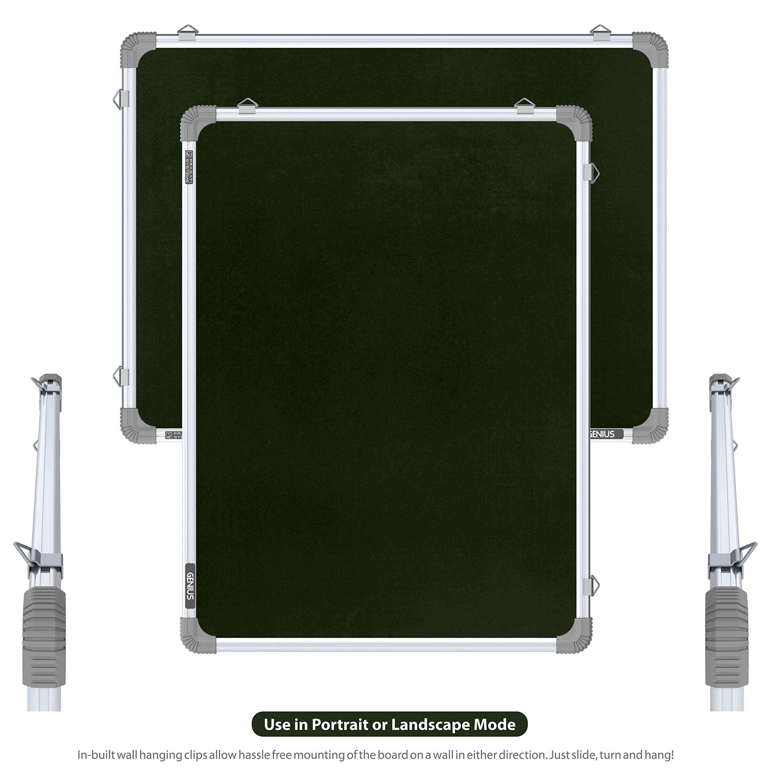 Pragati Systems® Genius Pin-up Display Board for Home, Kids, Office & School (GPUG4560), Lightweight Aluminium Frame, 1.5x2 Feet, Green (Pack of 1) 5