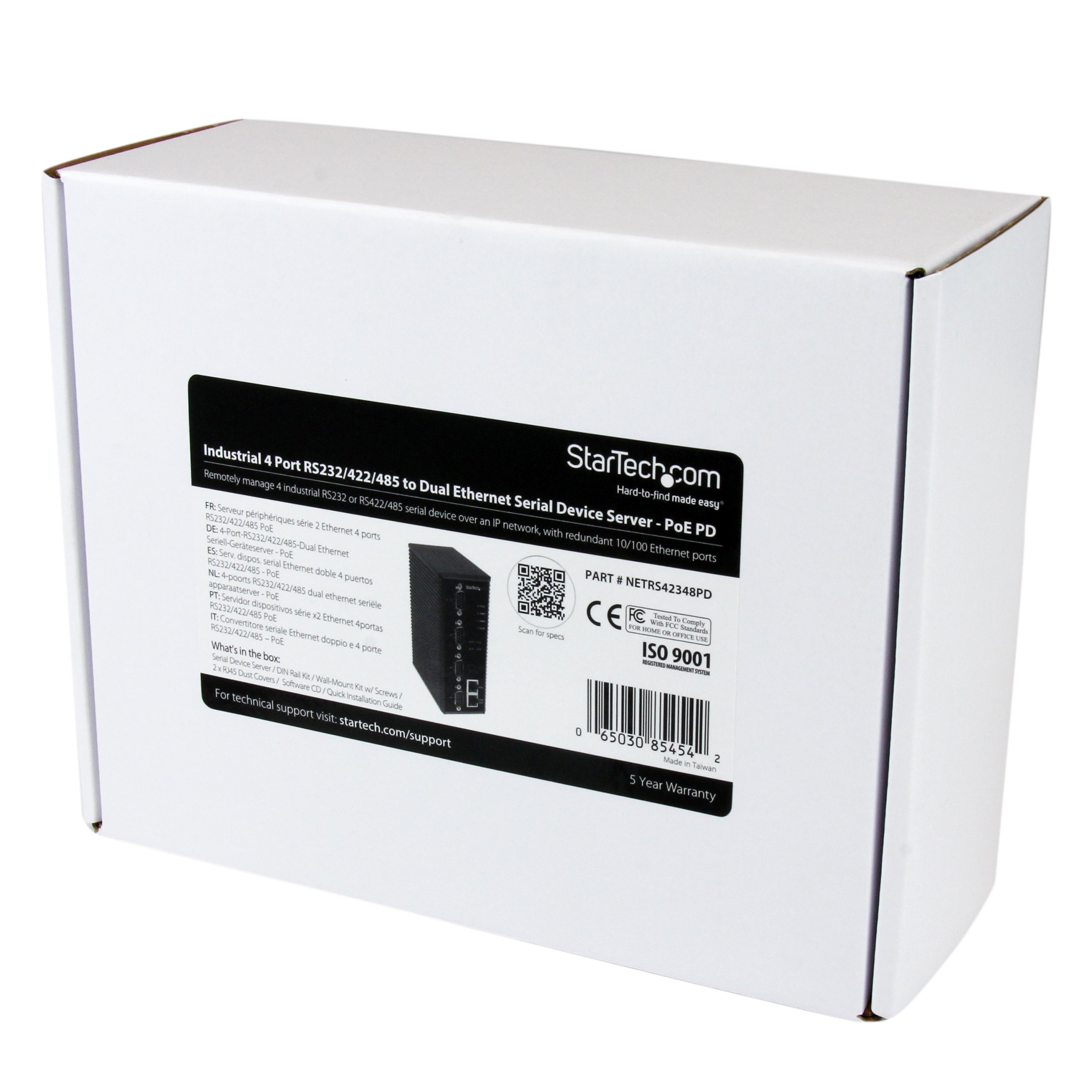 StarTech.com 4 Port Industrial RS-232 / 422 / 485 Serial to IP Ethernet Device Server - PoE-Powered - 2x 10/100Mbps Ports - Serial over IP (NETRS42348PD),Black 6