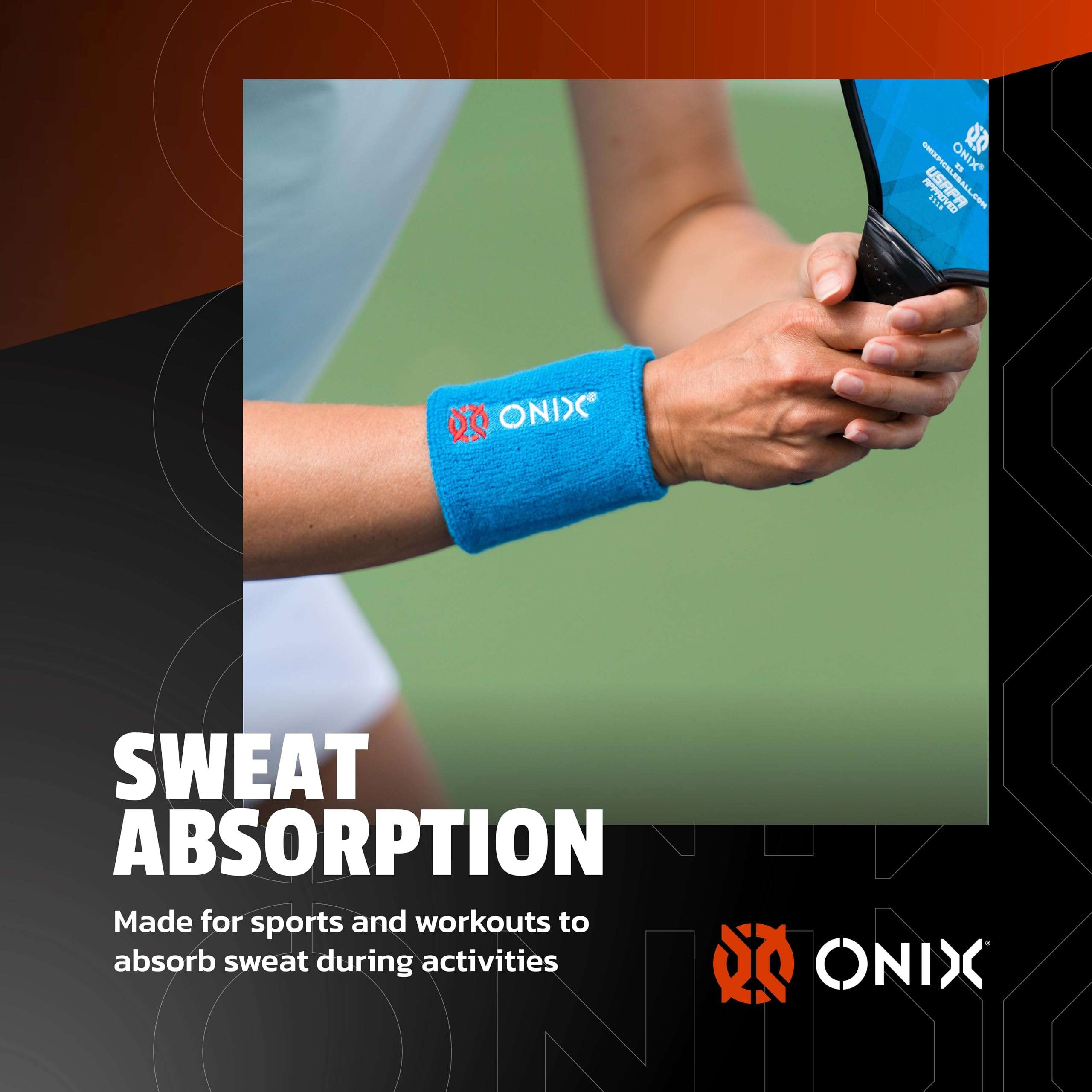 ONIX Pickleball Sweat Absorption Wristband — Black 3