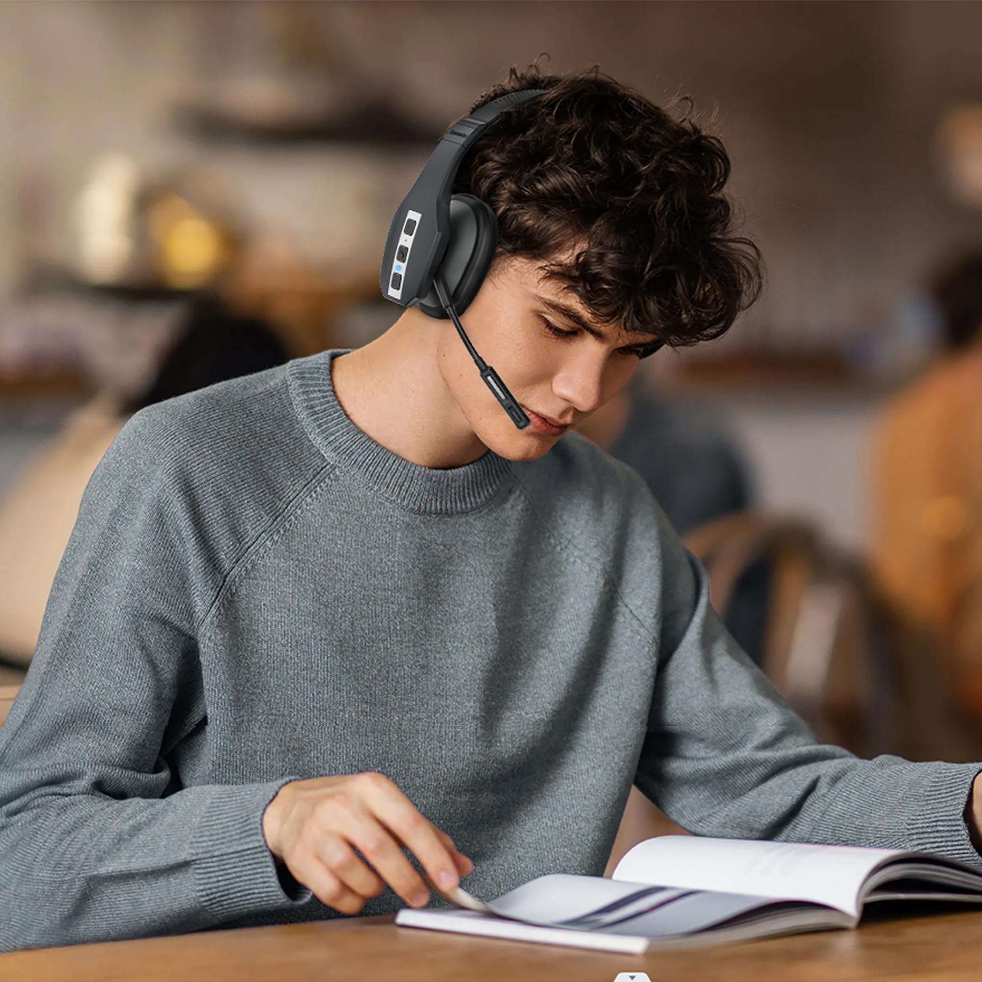 Conambo JBT600 Trucker Bluetooth Headset with Tri-Mic Noise Cancelling, CVC 8.0, Mute Button & 60Hrs Battery Life – Wireless Headset for Truck Drivers, Cell Phones & Office Use 5