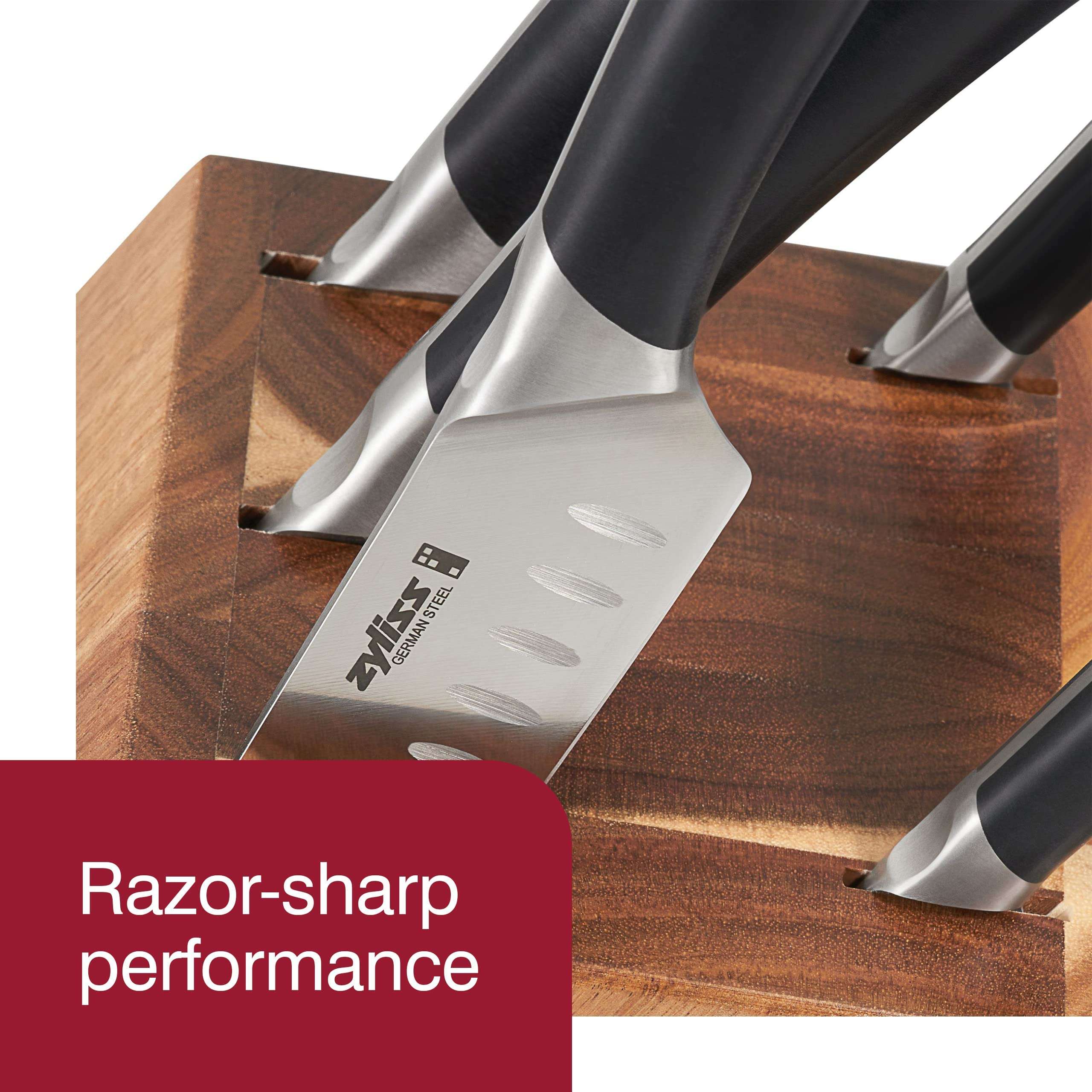 Zyliss Comfort Pro 12-Piece Cutlery Block Set - German Stainless Steel Kitchen Knife Set - Dishwasher Safe Knife Set & Acacia Knife Storage Block - 12 Pieces 3