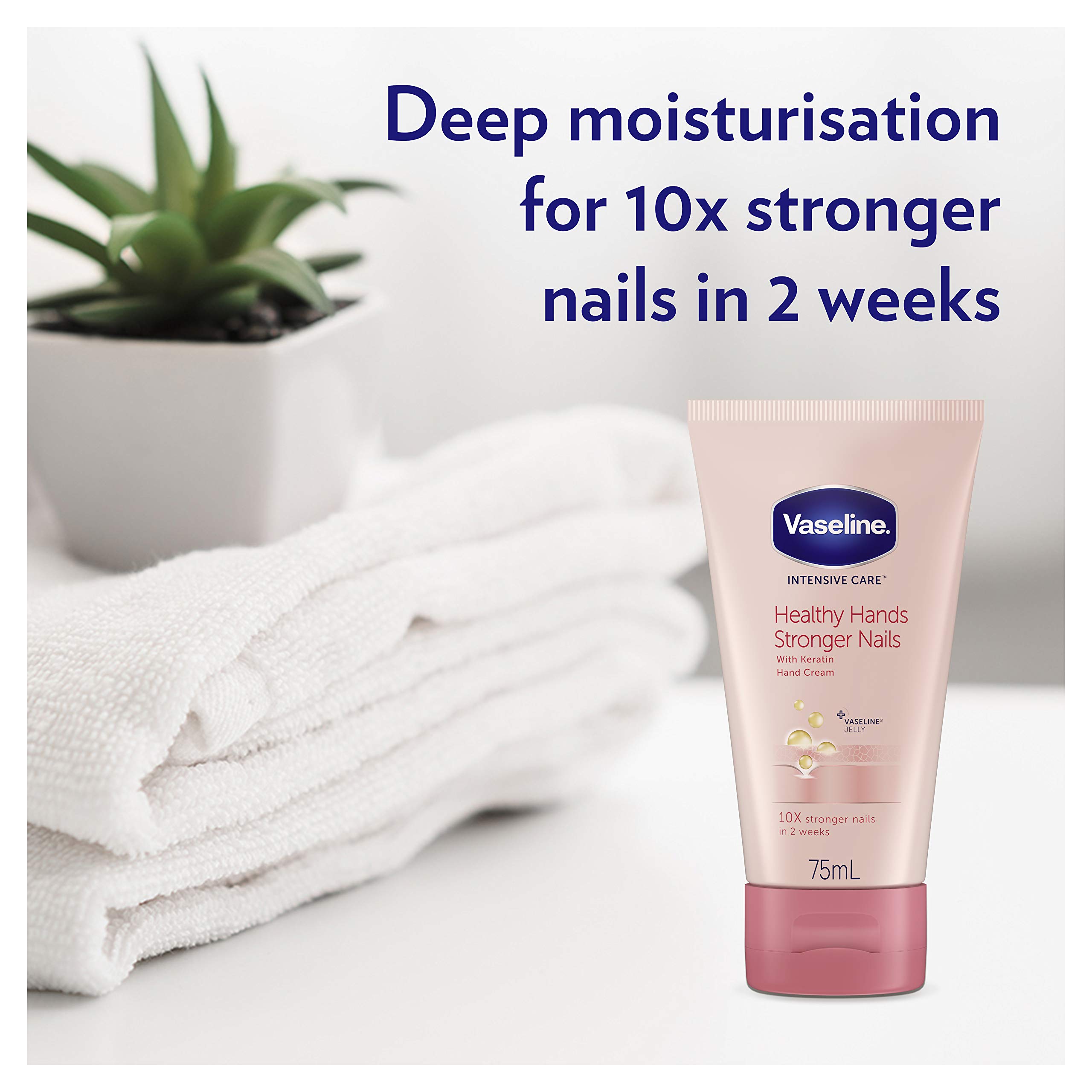 Vaseline Healthy Hands and Stronger Nails Hand Cream 75 ml - Pack of 3 5