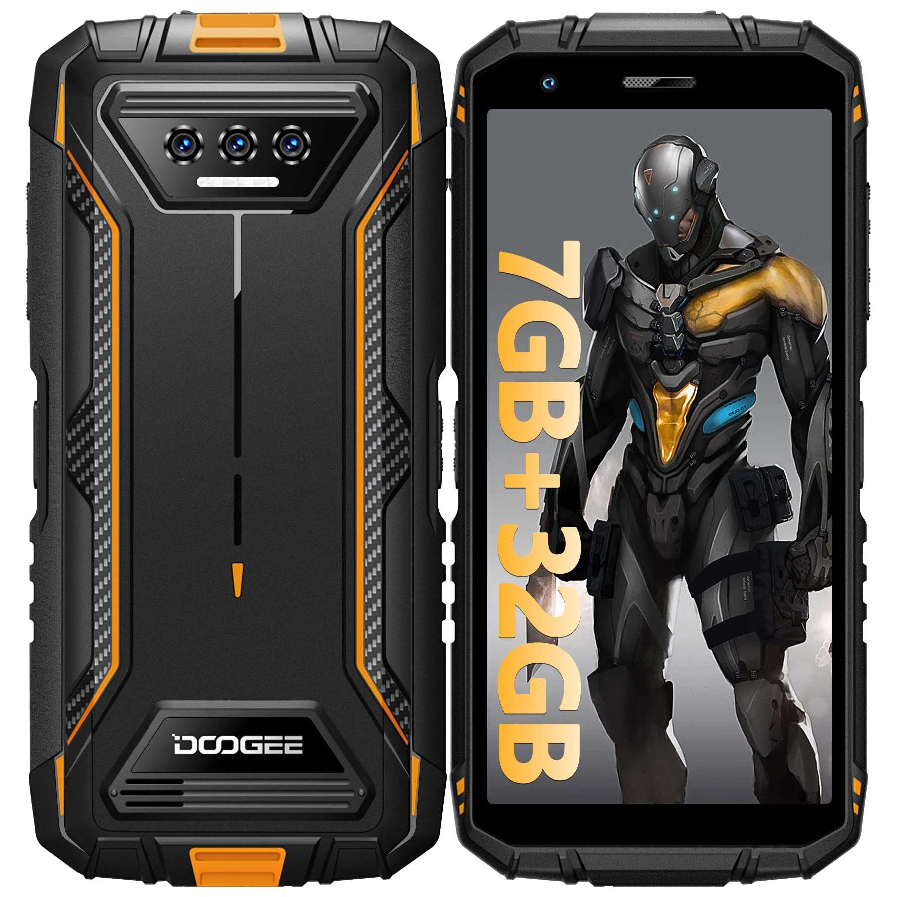 DOOGEE Rugged Smartphone, S41 PRO, Unlocked Android Phone 2023, 7GB+32GB SD 1TB, 5.5" HD, 4G Dual Sim Unlocked Cellphone, 6300mAh, Android 12/IP68 Waterproof/NFC/Military Grade Android Phone| Orange 1