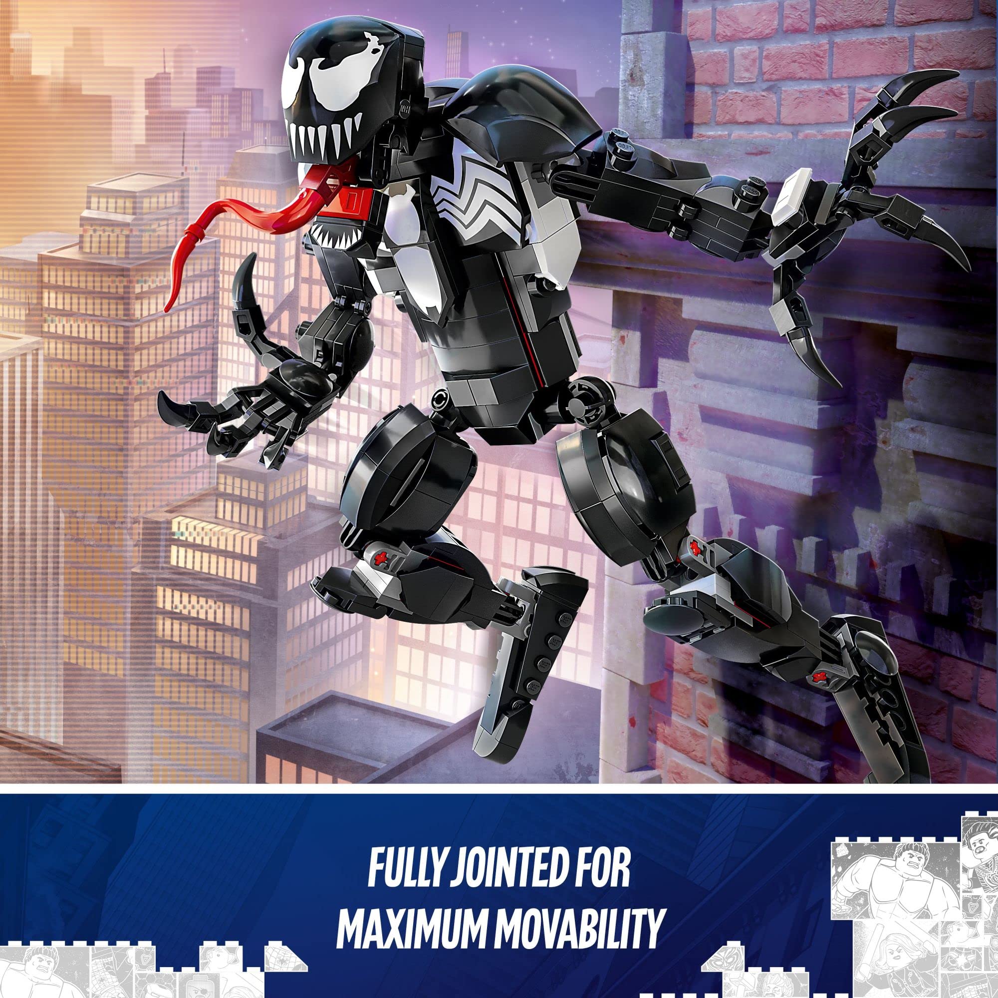 LEGO Marvel Venom Figure, 76230 Fully Articulated Super Villain Action Toy, Spider-Man Universe Collectible Set, Alien Toys for Boys and Girls 3
