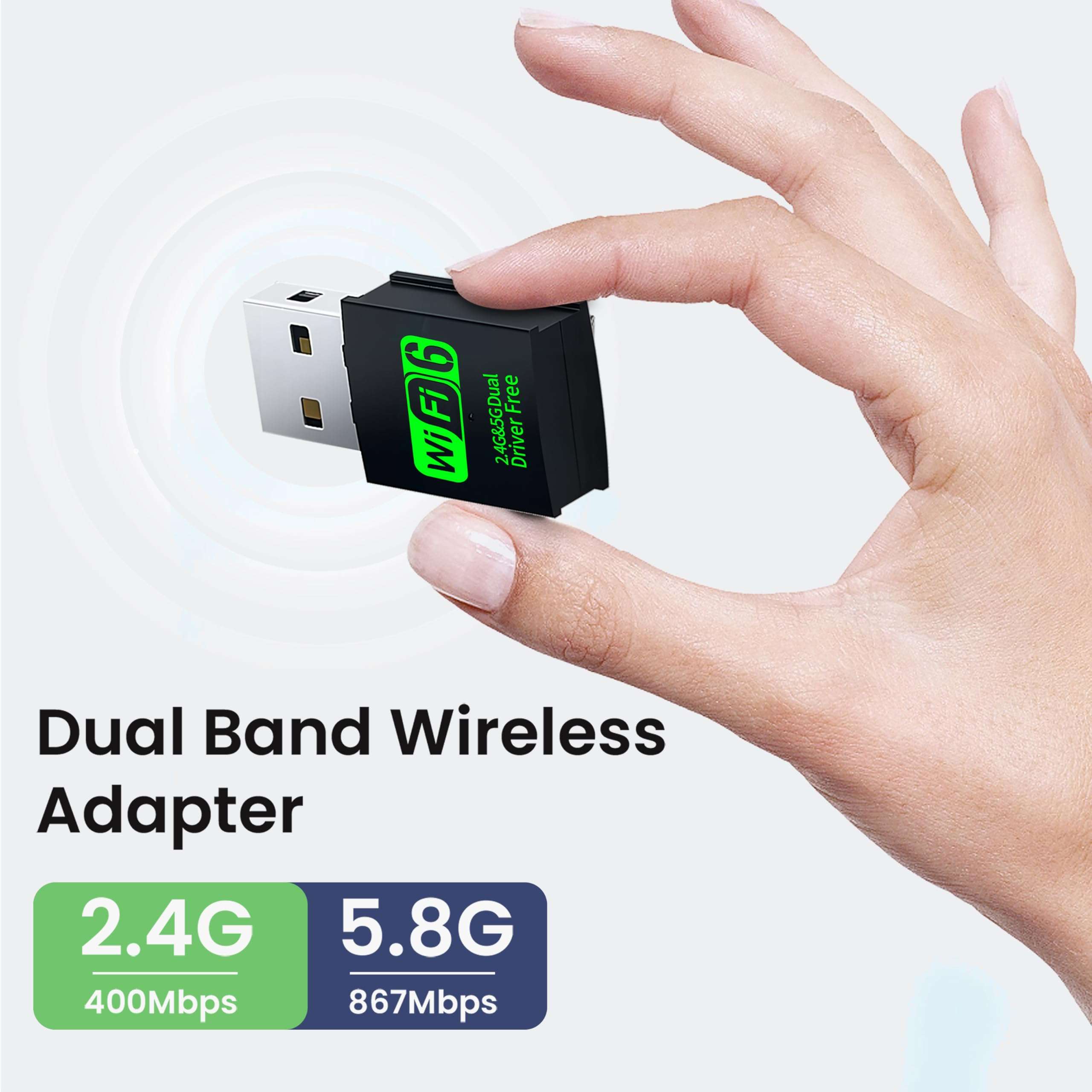 USB WiFi 6 Adapter, AX1800 WiFi Adapter with 5GHz/2.4GHz Dual Band, WPA3 Network Security, Mini WiFi AC Wireless Network for Desktop Laptop PC Support Windows 7/8/ 10(Carbon Black) 4