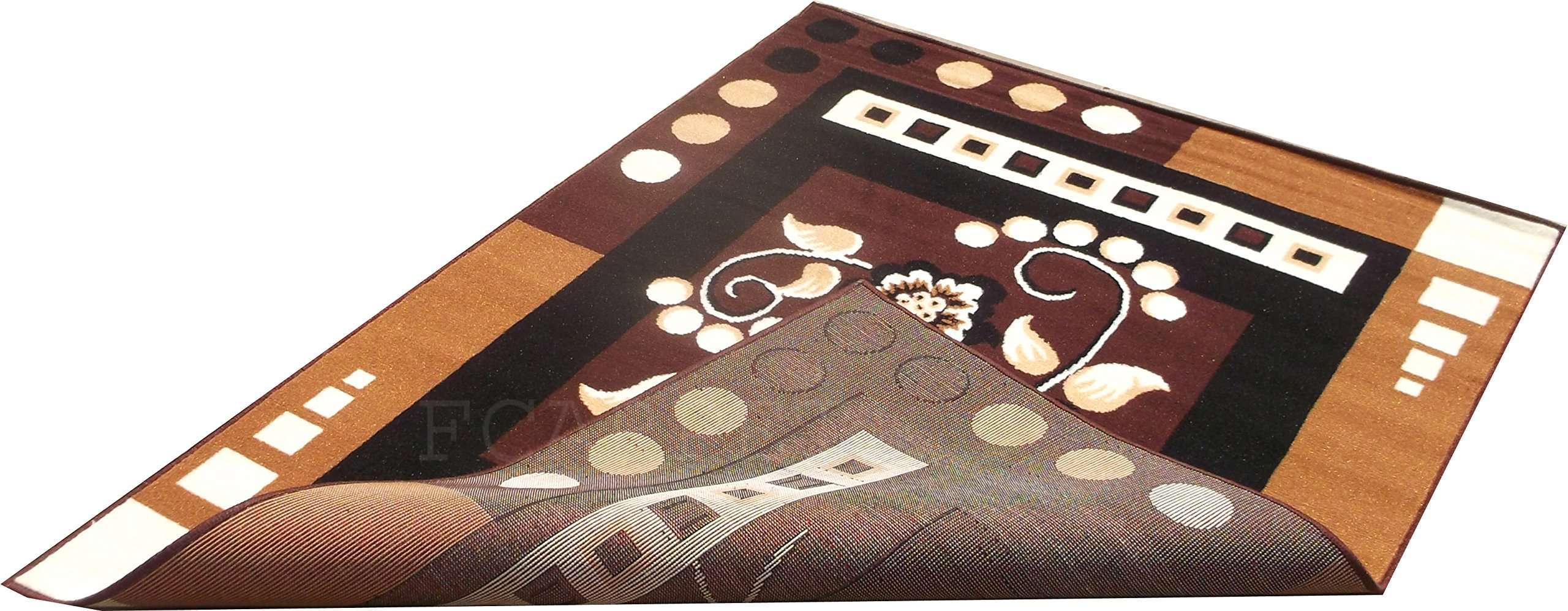 FCARPET Velvet Touch Rectangular Carpet For Home (7 X 10 Feet, Brown) 2