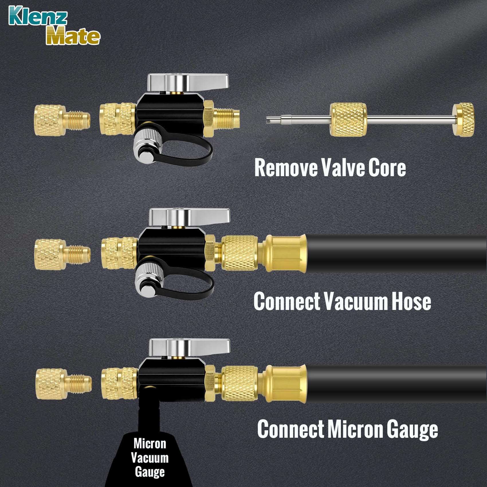 2026 New Valve Core Removal Tool,2 Sizes 1/4″& 5/16″ in 1 Tool,Fast Recovery&Evacuation,Mega Flow Vacuum-Rated Core Removal Tool HVAC,20 Microns Vacuum,Essential HVAC Tools,For Full&Unrestricted Flow 6