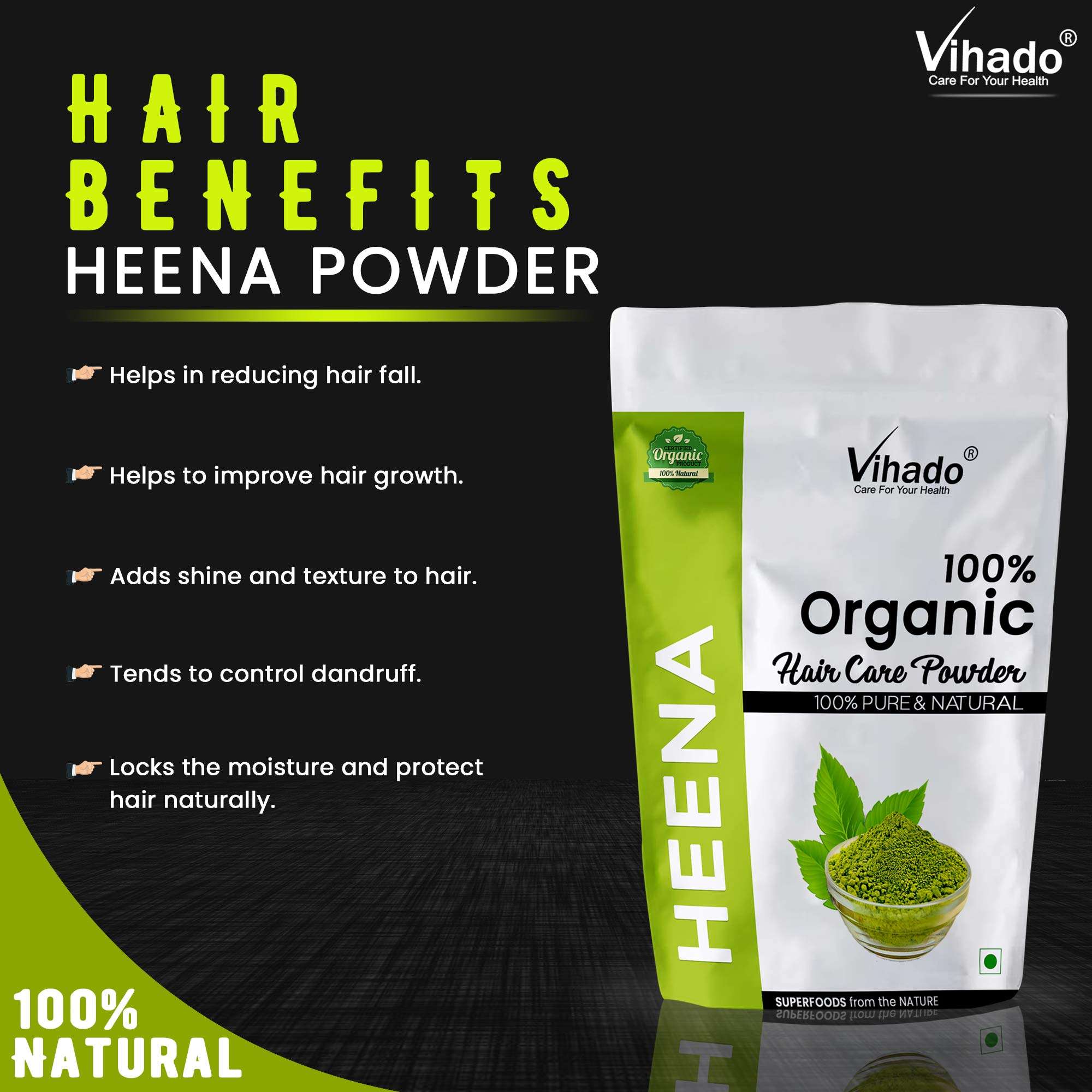 Vihado Henna Fresh powder hair color (400G) 3