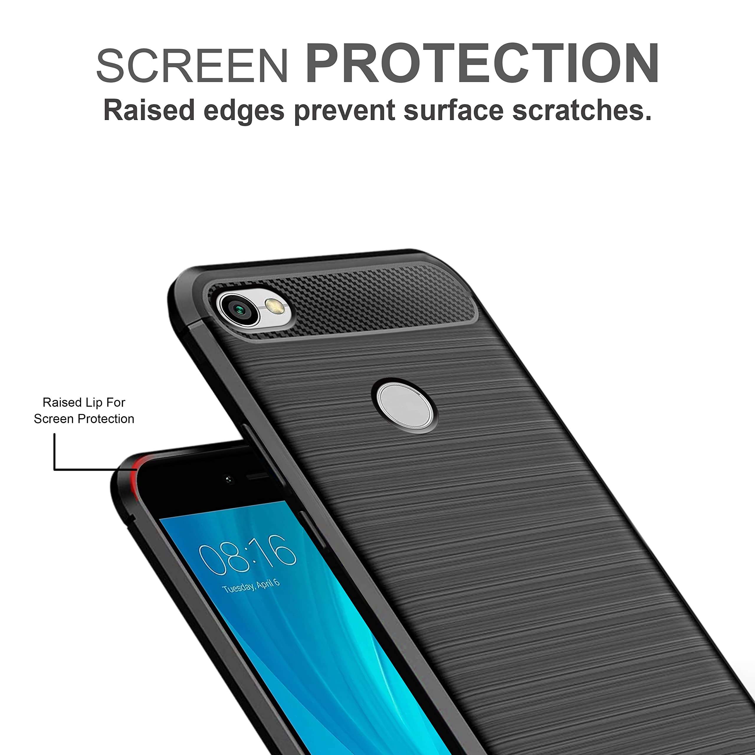 Amazon Brand - Solimo Back Cover Case for Mi Redmi Y1 | Compatible for Mi Redmi Y1 Back Cover Case | 360 Degree Protection | Soft and Flexible (TPU | Matte Black) 4