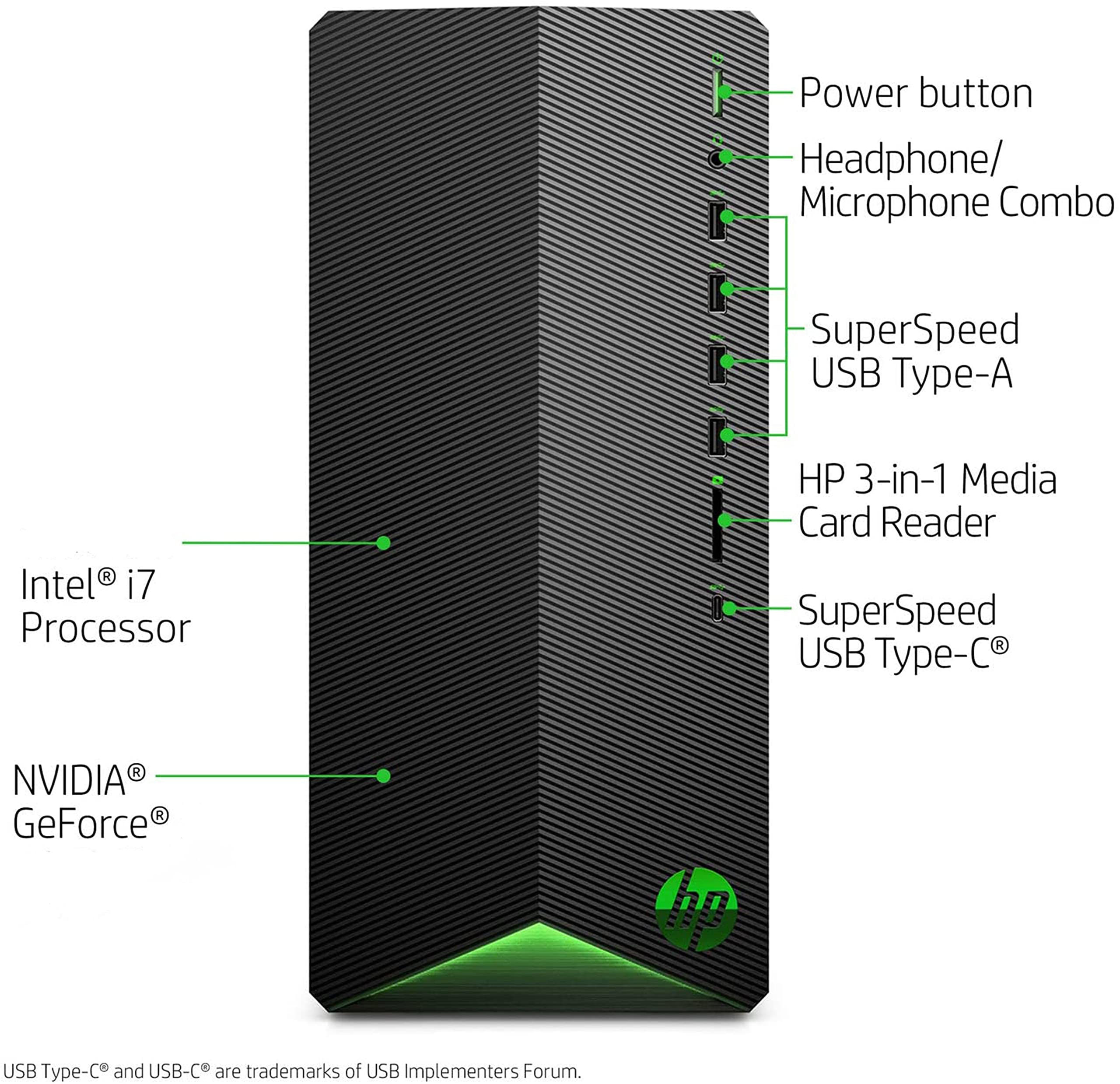 HP 2022 Pavilion Gaming Desktop, Intel Core i7-11700 Octa-Core Processor, NVIDIA GeForce RTX 3060 12GB GDDR6 Graphics, 16GB RAM, 1TB SSD + 2TB HDD, USB Type-C, Wi-Fi, Windows 11 Home 2