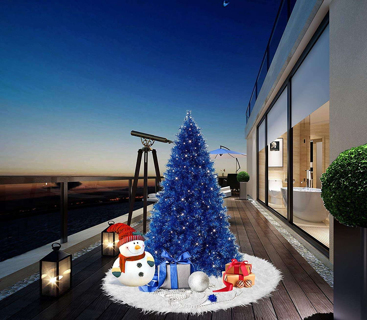 NANNY HIDDEN Christmas Tree Skirts, Luxury Faux Fur White Christmas Tree Skirts for Xmas Tree Decorations Party Home Office Holiday Décor (30 inch) 5