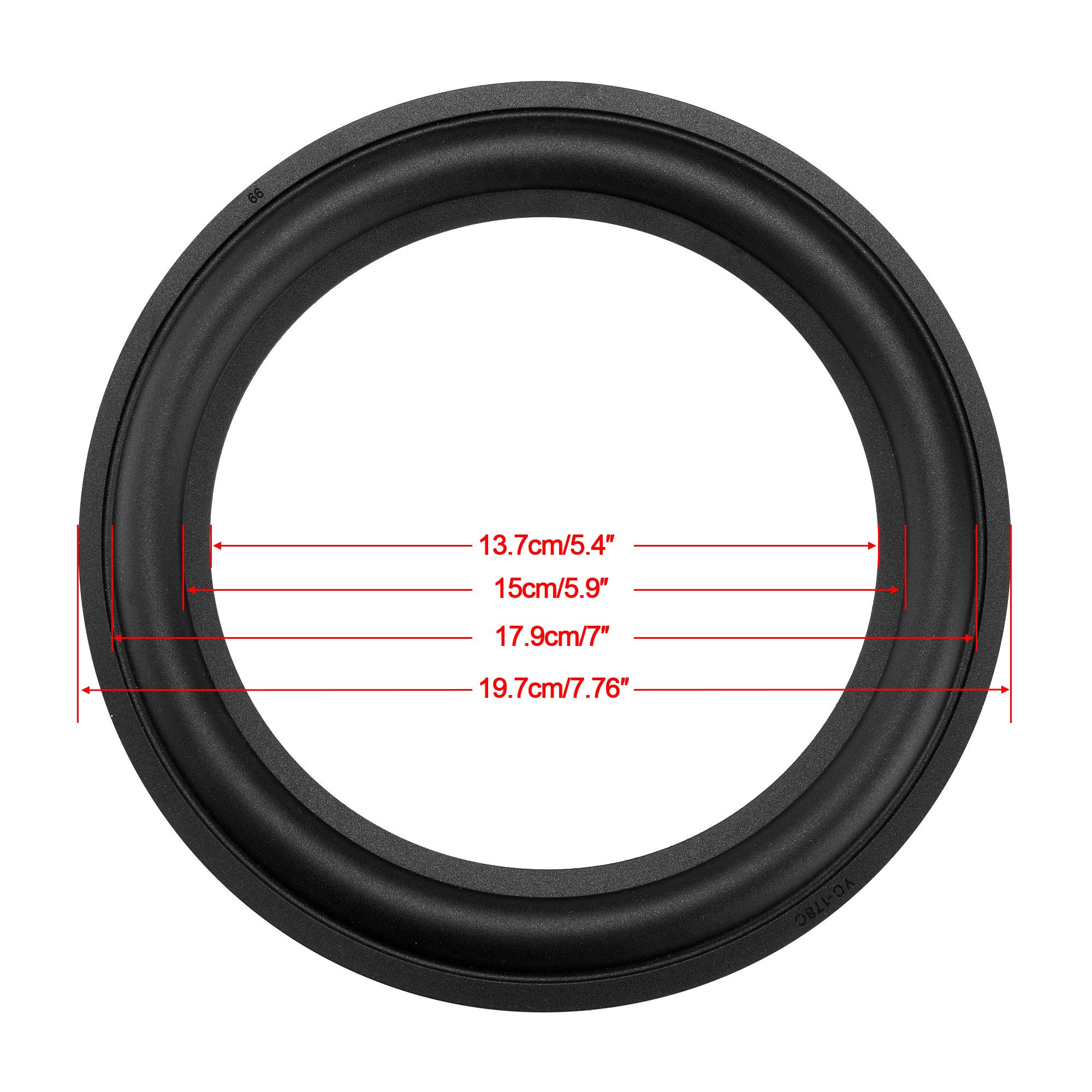 Bluecell 2pcs Black Color 8” Rubber Speaker Edge Surround Rings Replacement Parts for Speaker Repair or DIY (8") 2