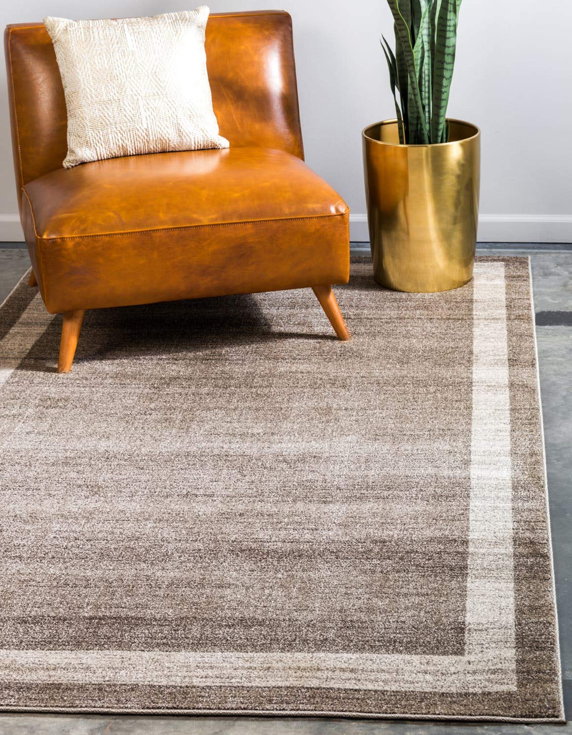 Unique Loom Del Mar Collection Area Rug - Maria (3' 3" x 5' 3" Rectangle, Light Brown/ Ivory) 1
