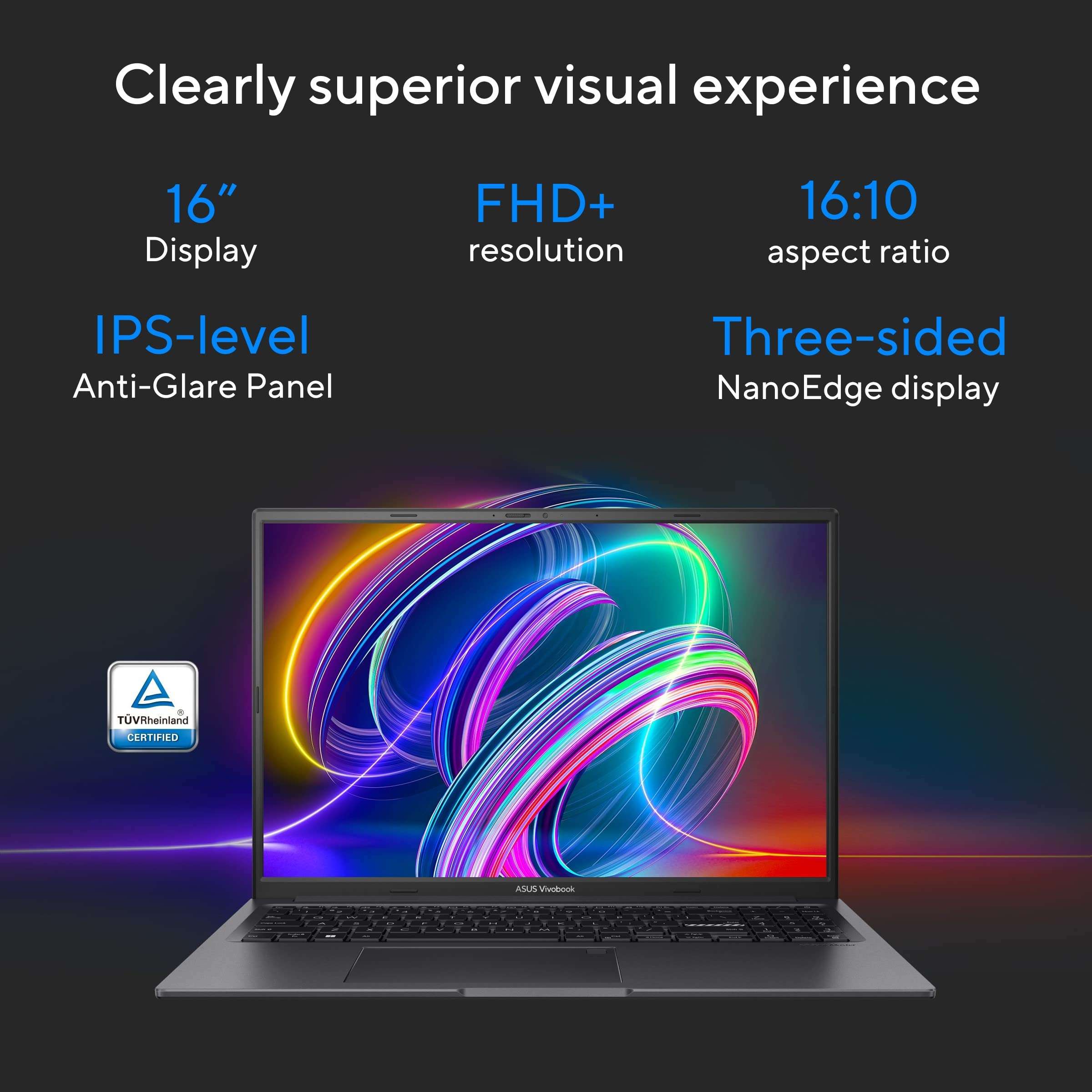 ASUS Creator Series Vivobook 16X (2023), Intel Core i7-12650H 12th Gen, 16" (40.64 cm) FHD+ 120Hz, Creator/Gaming Laptop (16GB/512GB/8GB RTX 4060 /Win11/FP/70WHr /Black/1.8 kg), K3605ZV-MB741WS 3