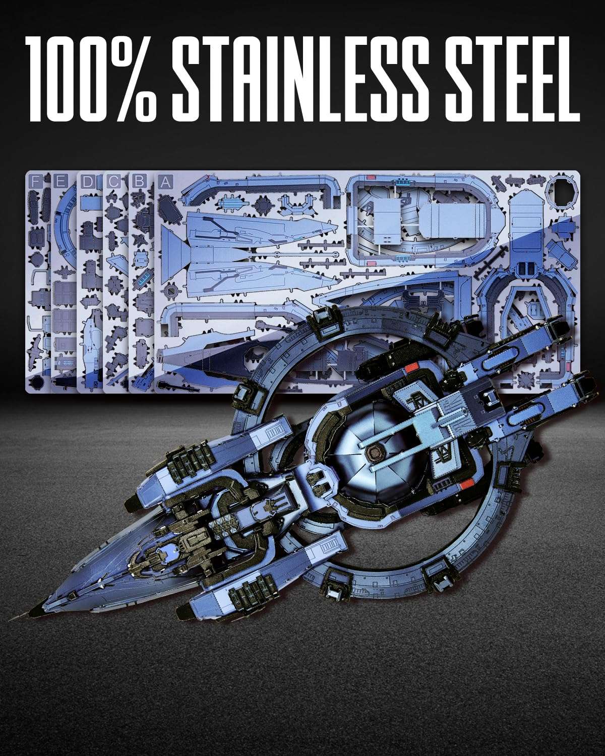 Piececool 3D Metal Puzzles for Adults, Three-Body Natural Selection Starship Model Kits Spaceship Building Set, DIY Hobby Crafts for Adult Difficult 3D Puzzles for Family Time,Home Decor Best Gifts 3