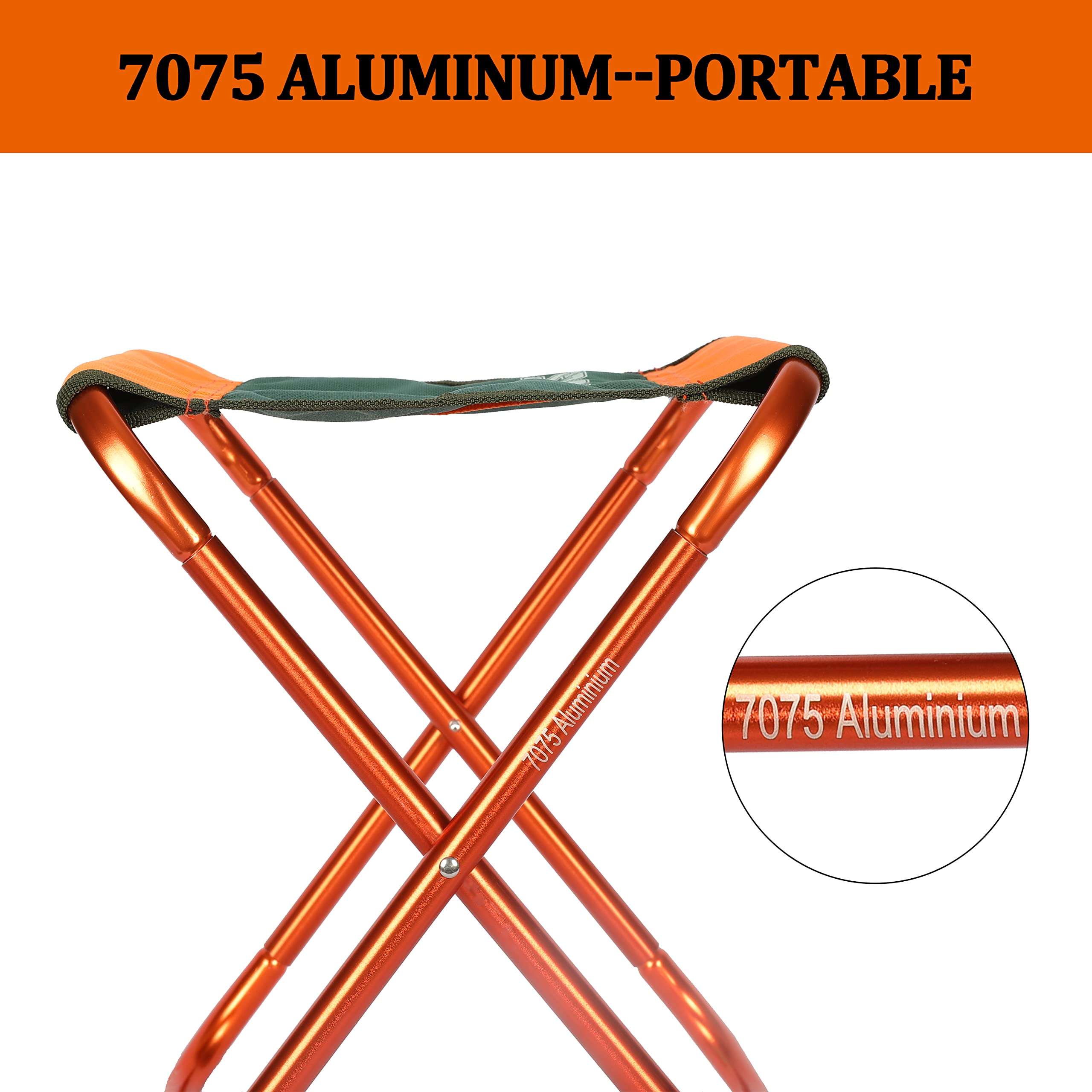 spofine Folding Camping Stool, Sturdy Portable Chair for Adults, Foldable Stool for Fishing, Hunting, Travel, Backpack(Size：XL) 3