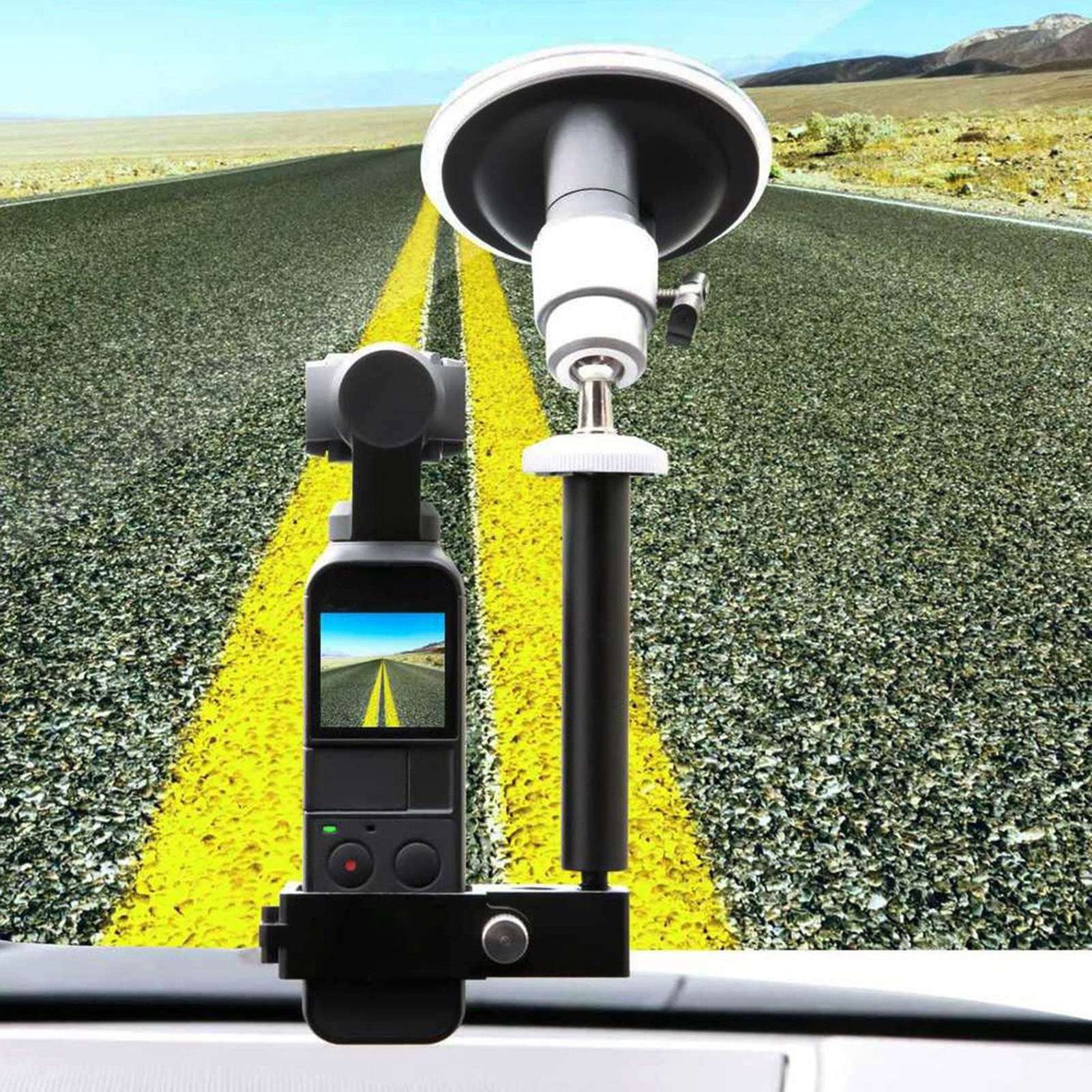 3 8 1 4 Car Holder Windshield Mount Bracket Stand+Suction Cup Set for OSMO Pocket Camera Suction Cup Compatible with Pocket 2 Car Windshield Window Holder Mount Bracket Sta 4