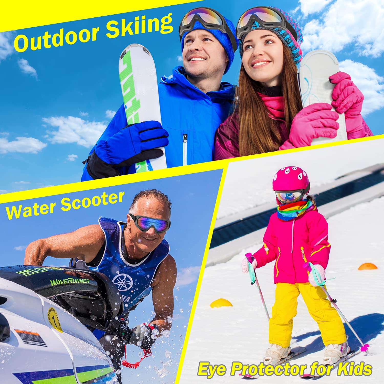 Braylin 2-Pack Kids Ski Goggles, Snowboard Goggles for Men, Women, Youth, Boys or Girls, Snowmobile Goggles 5