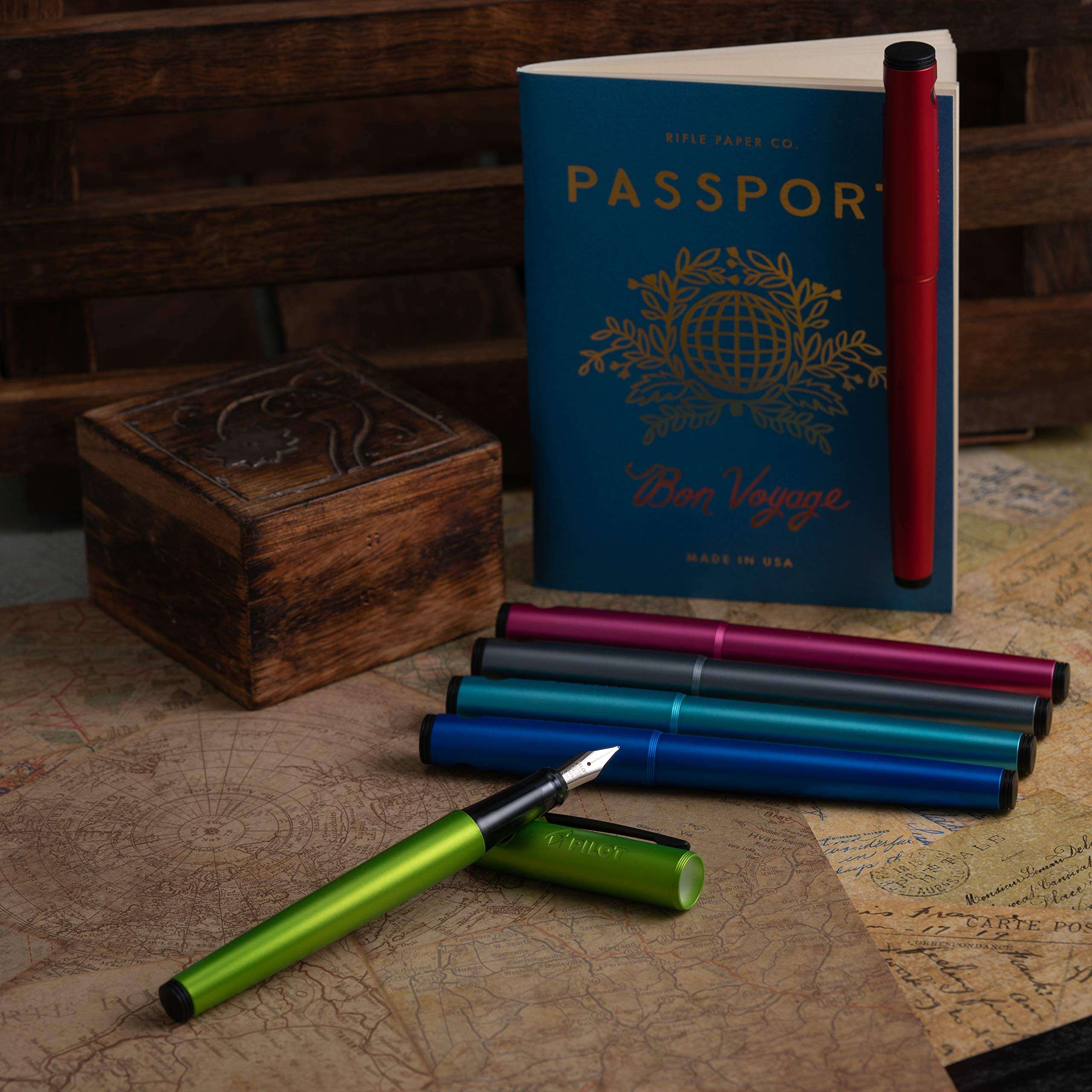 PILOT Explorer Lightweight Fountain Pen in Gift Box, Includes CON-B Converter; Red Barrel, Medium Nib (12295) 5