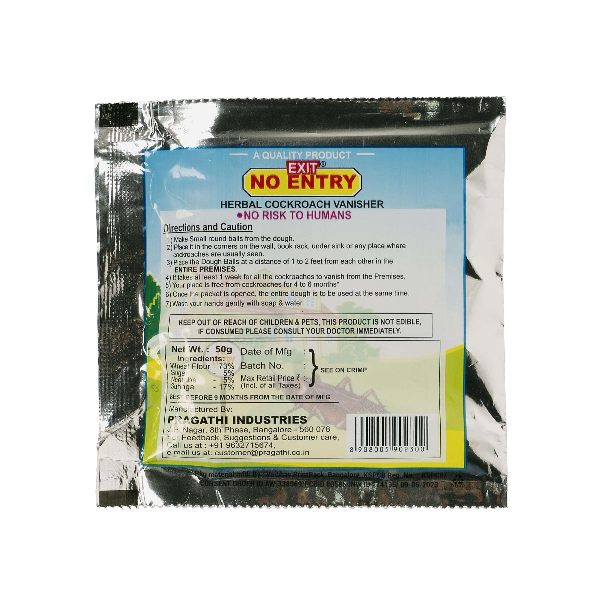 EXIT NO ENTRY Herbal Cockroach Vanisher Dough, 150 Gram (Pack Of 3, 50 Gram Each) | Odourless | Eco-Friendly | Cockroach Repellant | Pet Safe 5