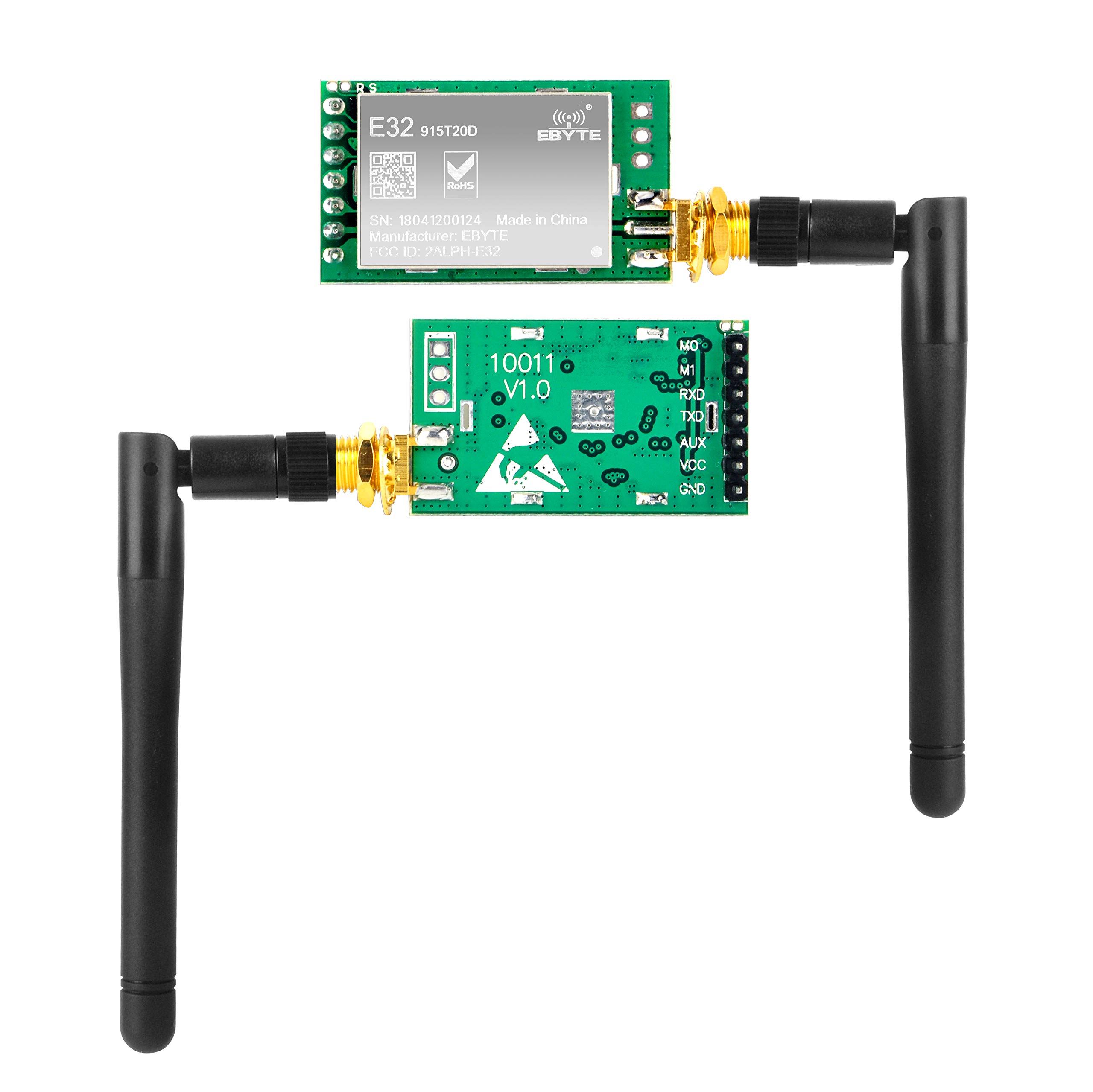 Gowoops SX1276 LoRa Radio Wireless 862-930MHz 915MHz UART Serial Module Transmitter Receiver + 915Mhz 3dBi SMA Antenna, Compatible with Arduino STM32 51 Single Chip Microcomputer 2