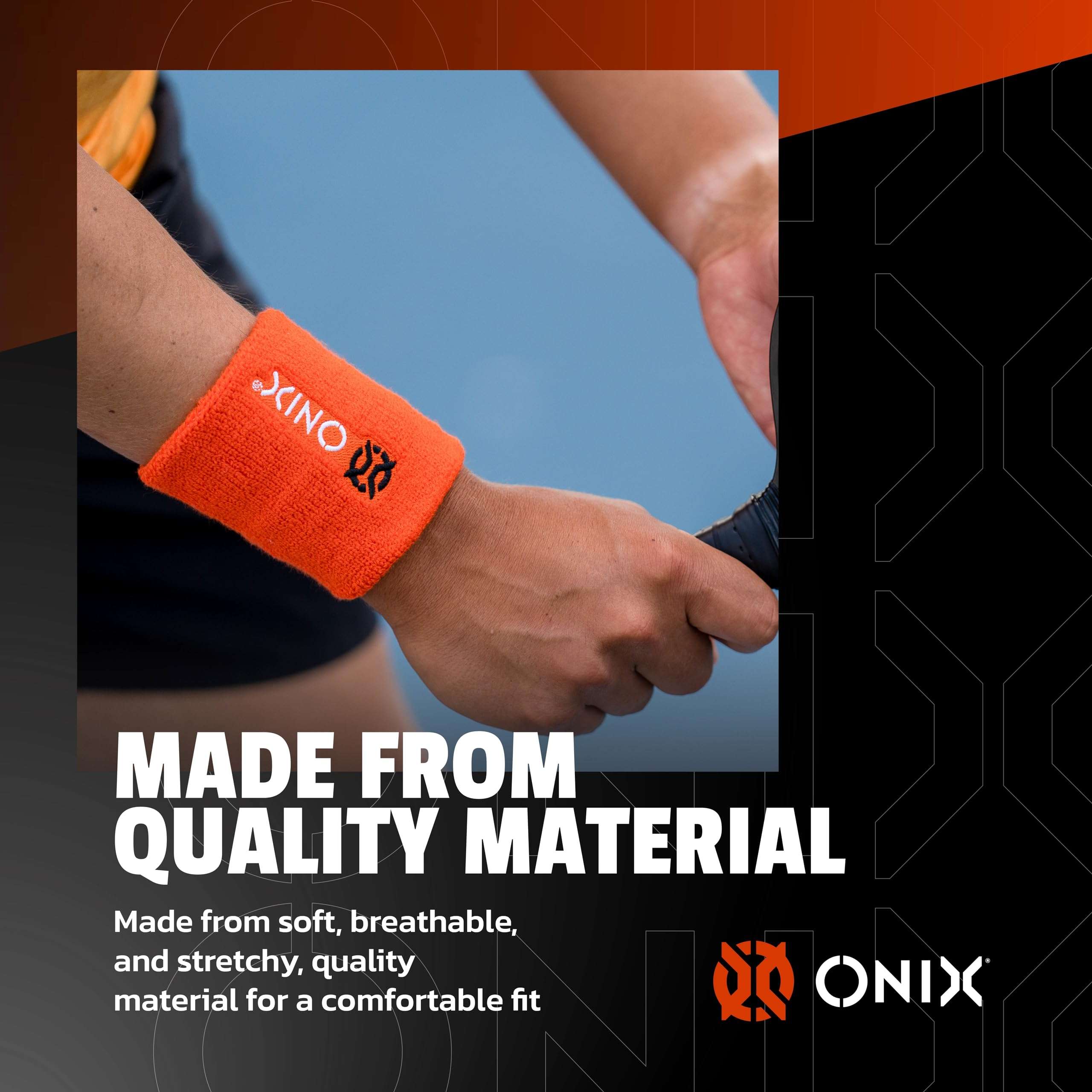 ONIX Pickleball Sweat Absorption Wristband — Black 4