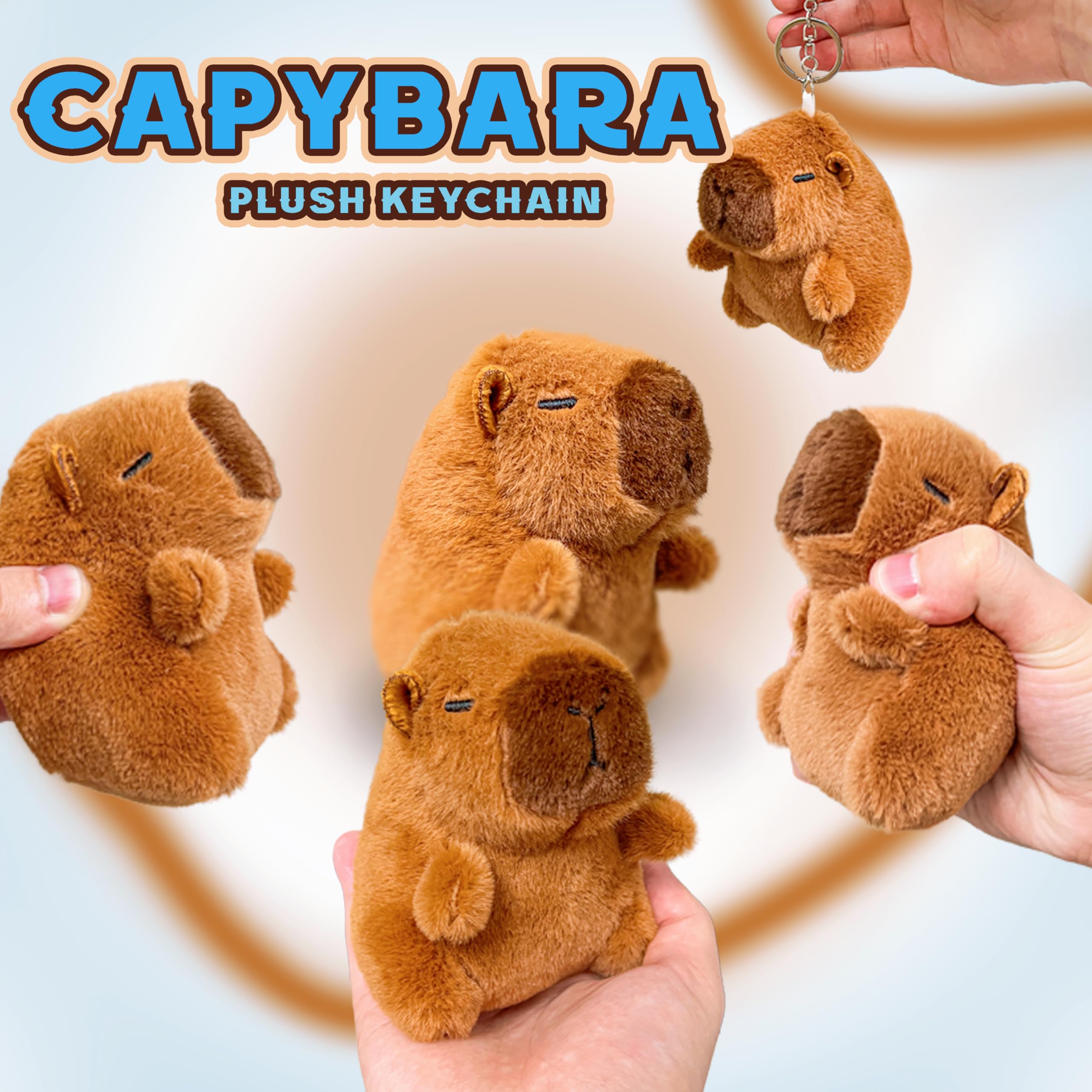 Capybara Plush Toys for Kids and Toddlers, Cute Stuffed Animals Doll, Kawaii Plushies, Small Capybara Stuffed Animal Plush Toys for Theme Party Favors, Classroom Prizes 3