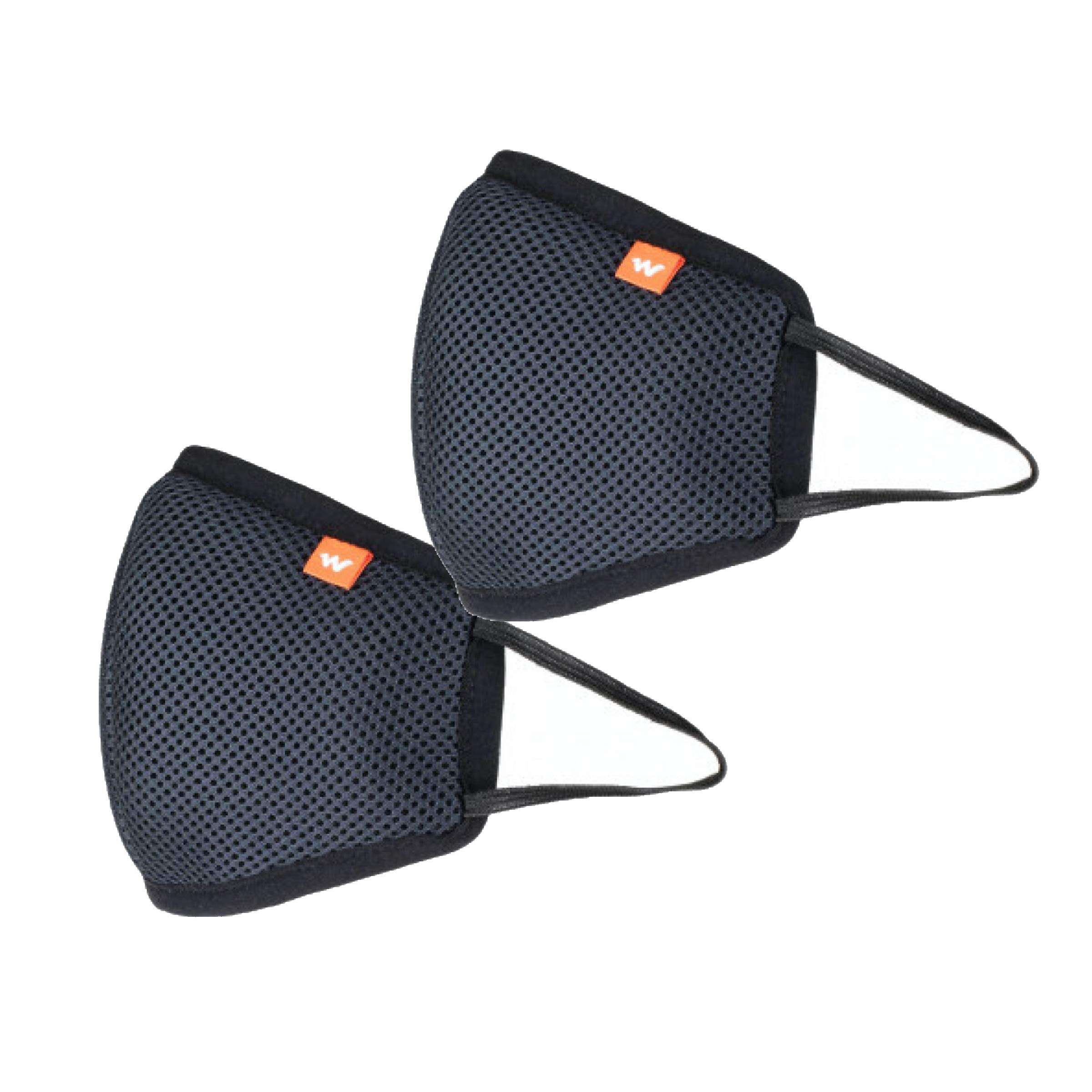 Wildcraft Hypashield Supermask Reusable Outdoor Protection Mask - Pack of 4, Blue/2Black 3