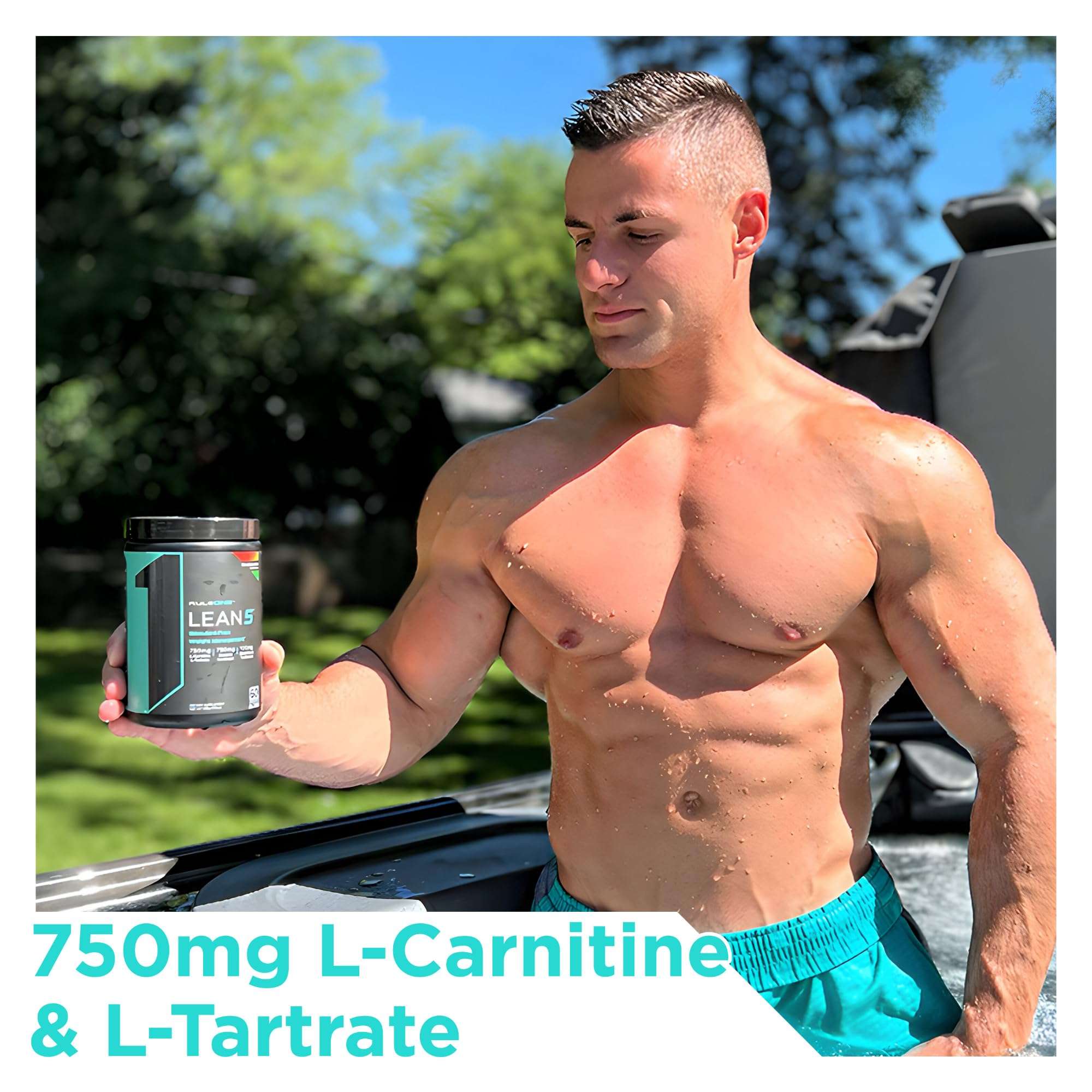 Rule 1 R1 Lean5, Blue Razz Lemonade - 11.9 oz - Stimulant-Free Formula with CLA, Garcinia Cambogia Extract & Carnitine - 60 Servings 3