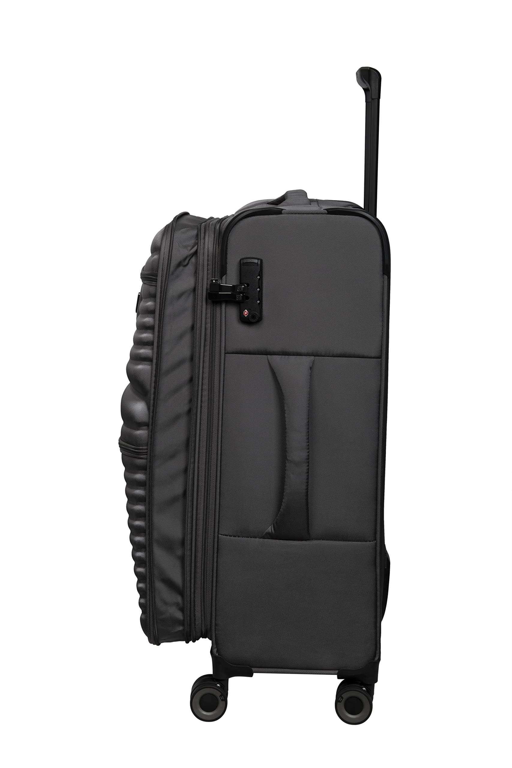 it luggage| Precursor-Charcoal-Set of 3-81cm,71cm,55cm | Expandable| Soft case| 8 Wheel Trolley Bag| Luggage Trolley| Large Suitcase| Cabin & Check-in Luggage 5