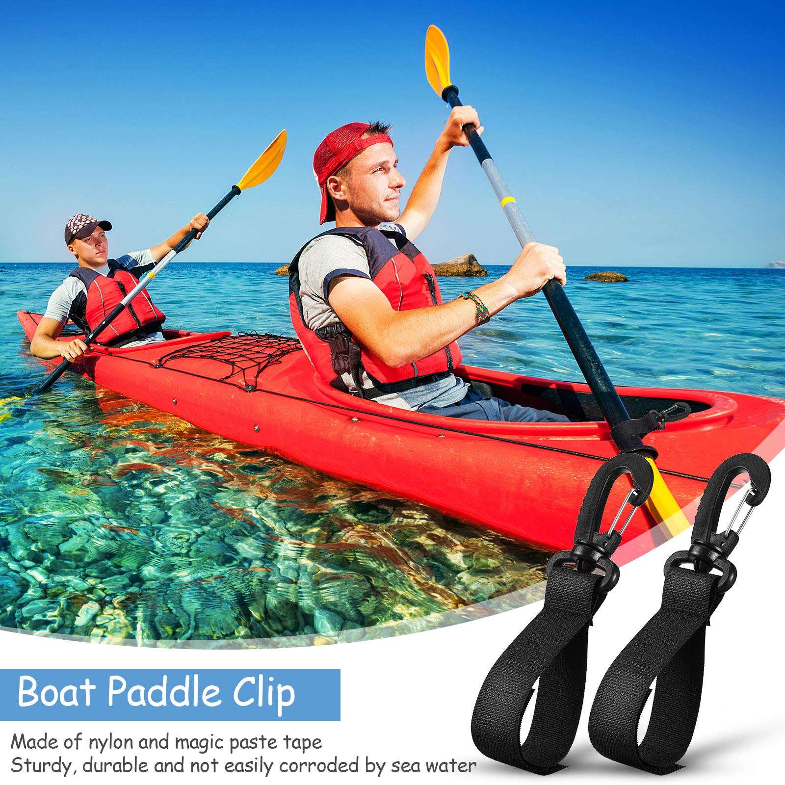 Skylety 6 Pieces Boat Paddle Clip Kayak Paddle Keeper Kayak Paddle Storage Holder Kayak Oar Clip Kayak Canoe Boat Paddle Accessories (Not Include D Ring Patch) 5