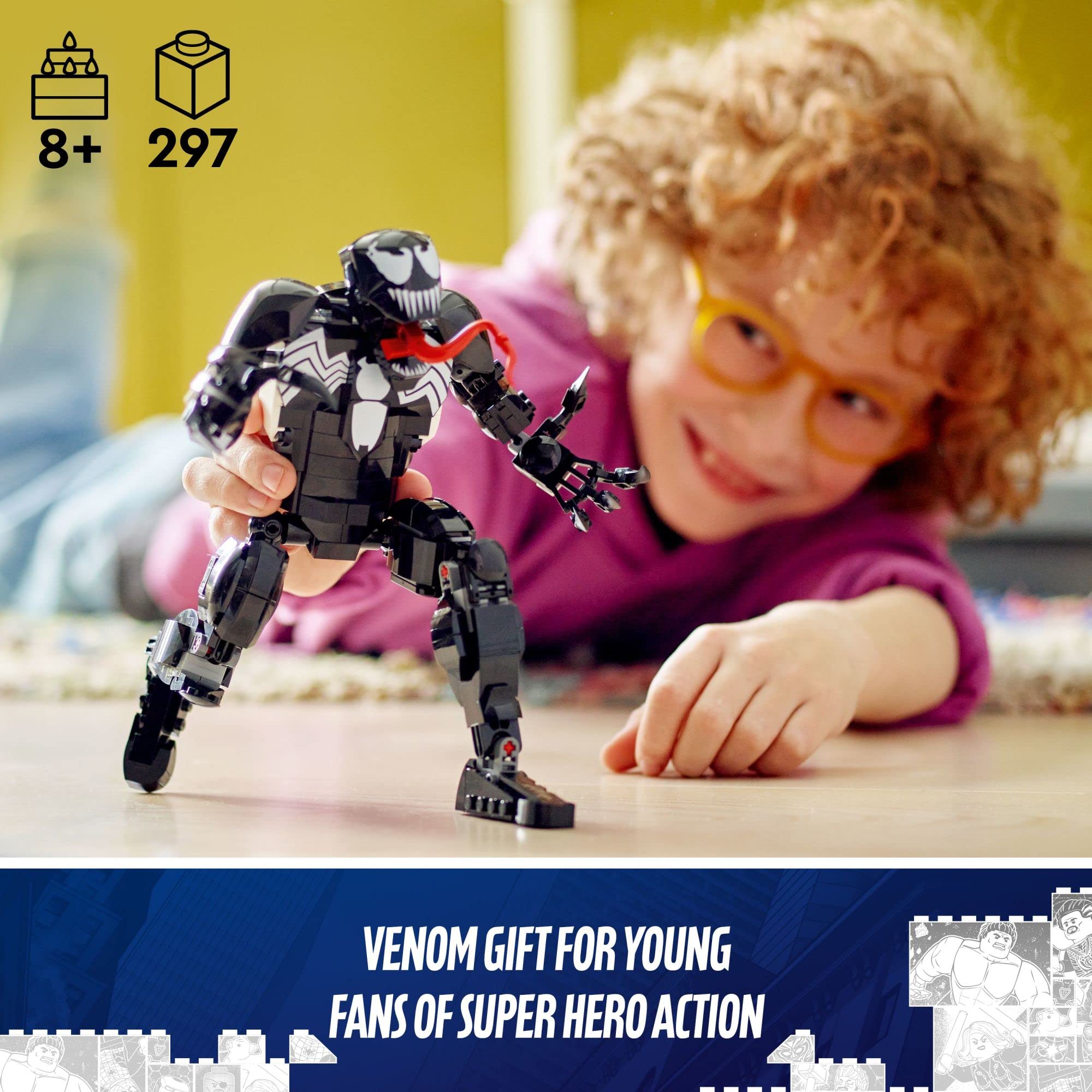 LEGO Marvel Venom Figure, 76230 Fully Articulated Super Villain Action Toy, Spider-Man Universe Collectible Set, Alien Toys for Boys and Girls 6