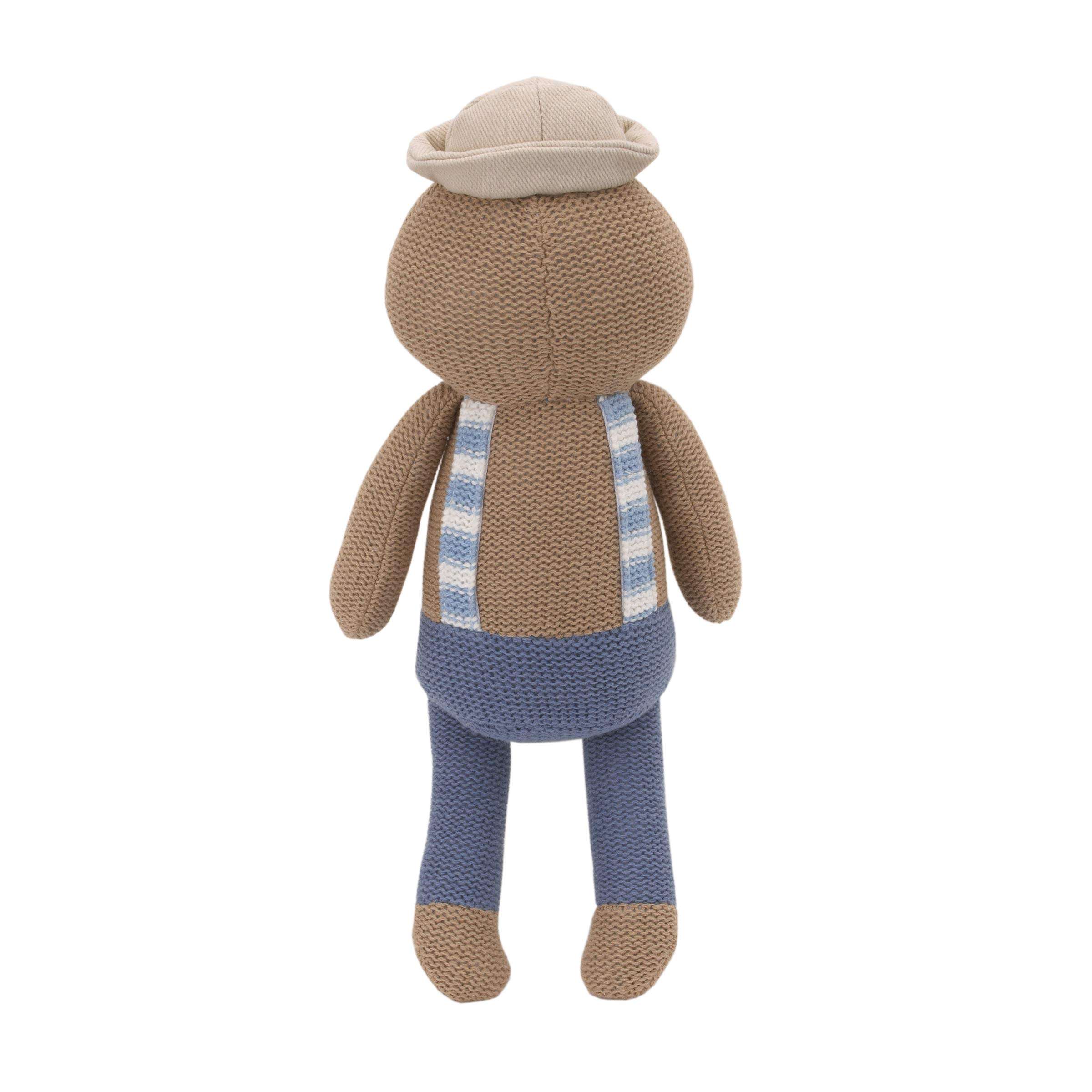 Cuddle Me Scottie The Sloth 12" Grey & Blue Knit Plush Stuffed Animal, Grey, Blue, Red, (3745008P) 4