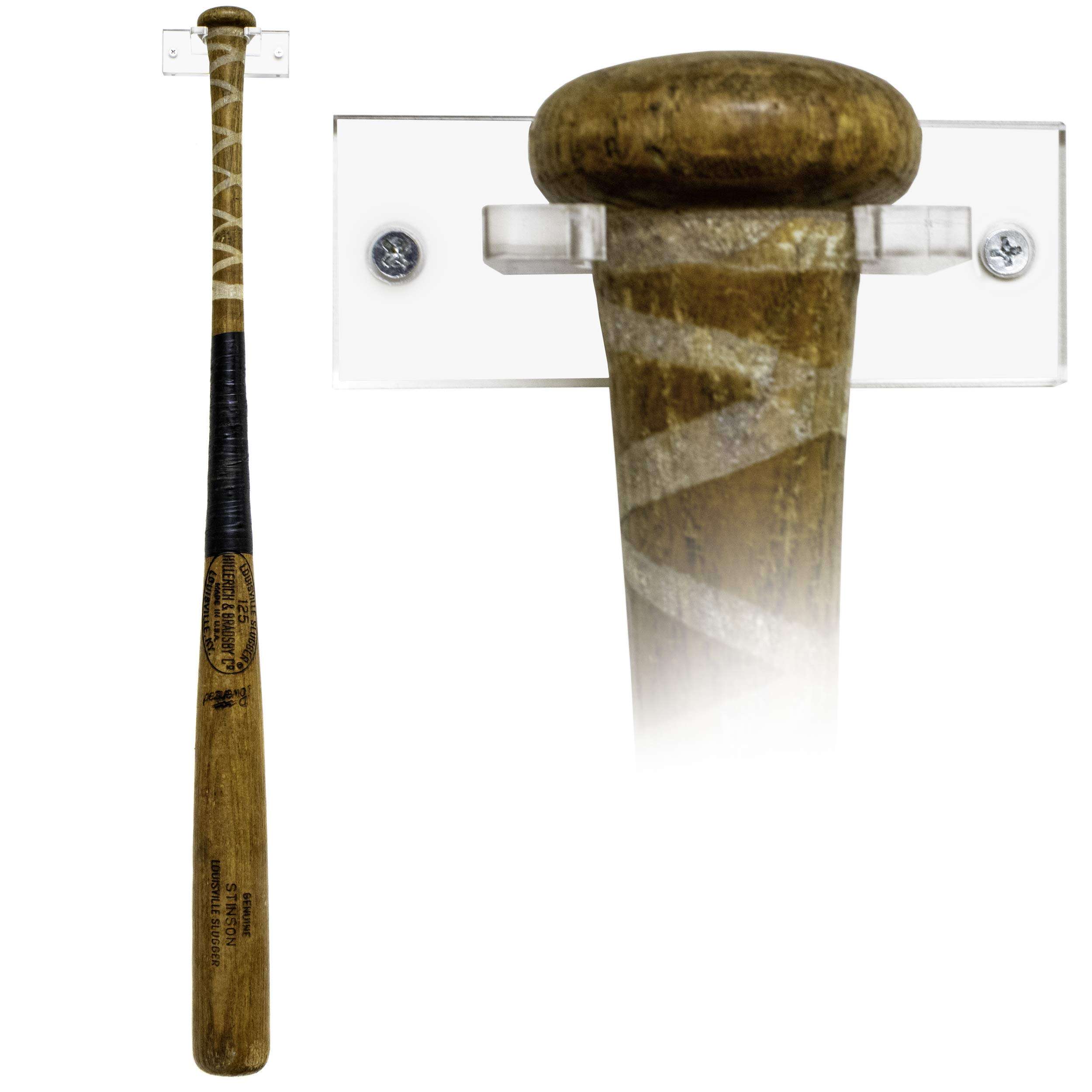 Better Display Cases Baseball Bat Display Vertical Wall Mount Clear Acrylic Standard Size Bracket (A052) 5