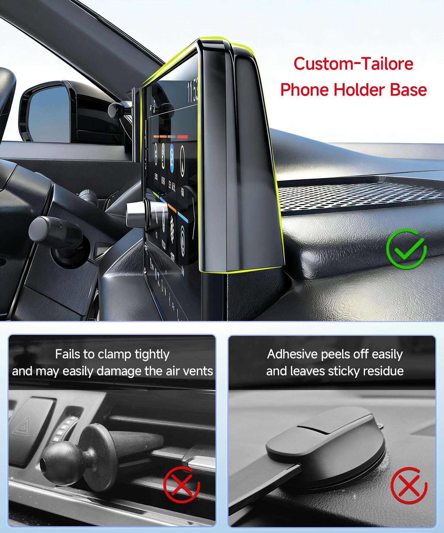 MaserWeller Qi2.2 Max 25W Fast Wireless Car Charger Phone Holder for 2024-2026 Honda Prologue/2024-2025 Acura ZDX 11.3-Inch Screen, Magnetic Phone Mount Compatible with MagSafe 5