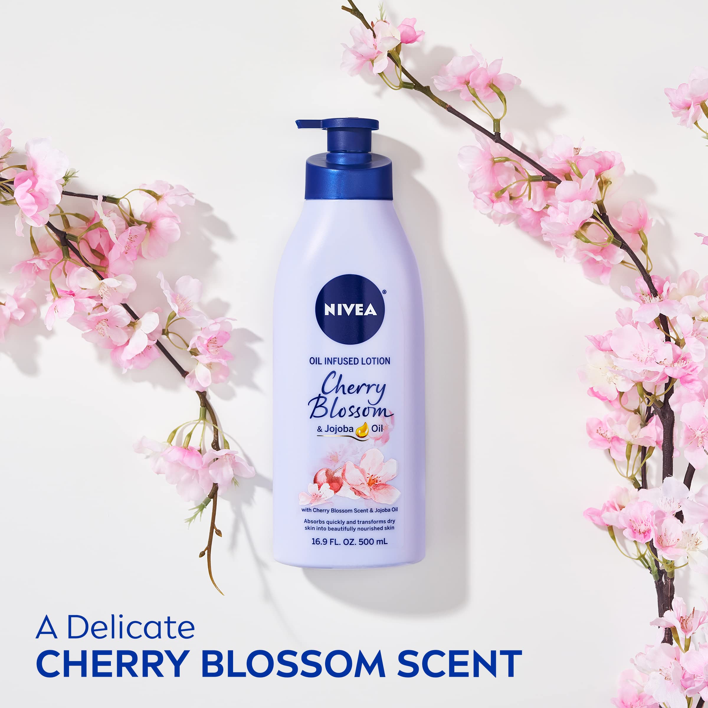 NIVEA Oil Infused Cherry Blossom and Jojoba Oil Body Lotion,499.8 ml (Pack of 1) 5