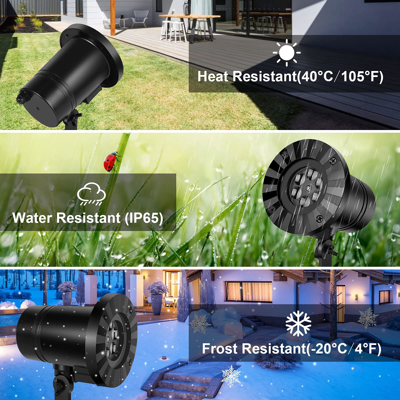 Christmas Projector Light Outdoor Waterproof Dynamic Santa Claus Projection Lamp Adjustable LED Landscape Lighting for Christmas Xmas Holiday Party 6