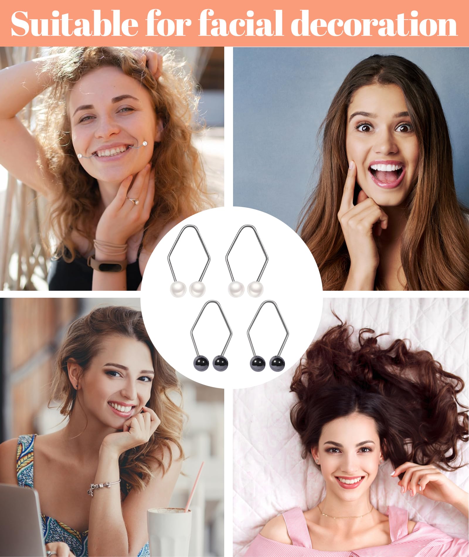 4Pcs Dimple Maker on Cheeks, Dimple Maker, Smile Trainer for Women and Girls, Easy to Use and Portable for Young Perple 6