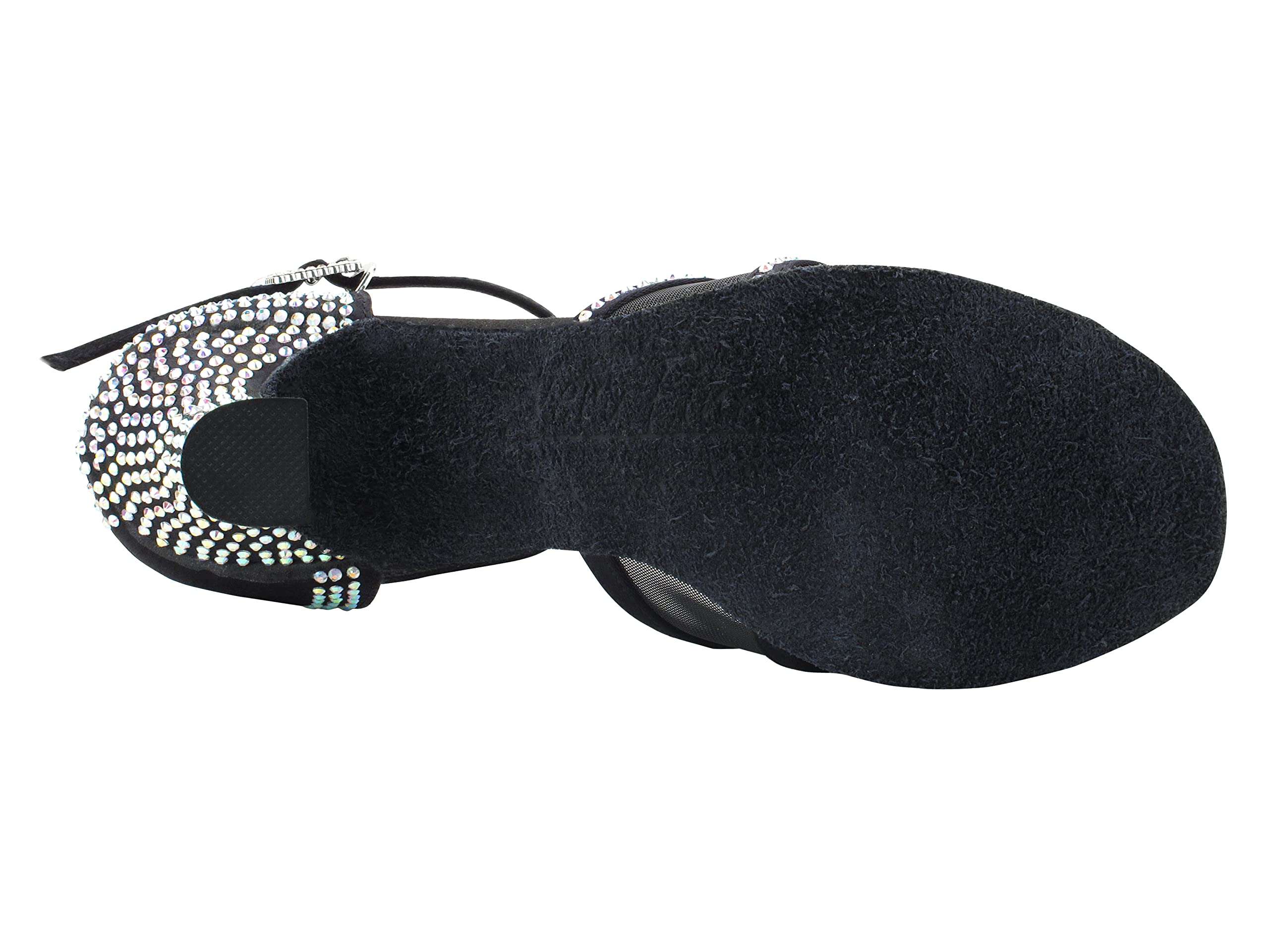 Very Fine Womens Dance Shoe Delphine Ballroom Latin Salsa Tango Cha Cha Waltz Black Satin 2.5" Heel 6.5 M 6