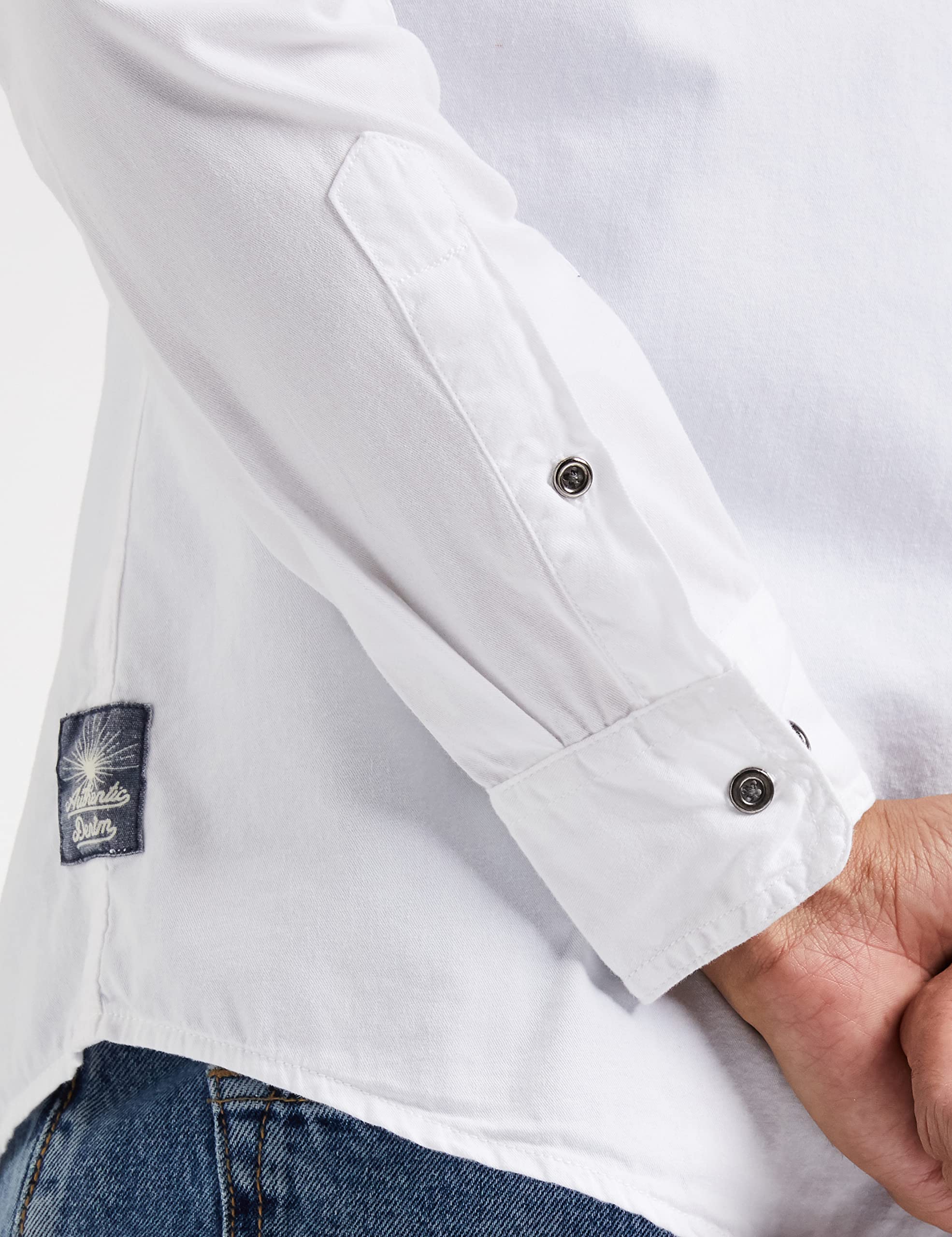 Amazon Brand - Inkast Denim Co. Men's Slim Casual Shirt (IN-S-02_White 3XL) 5