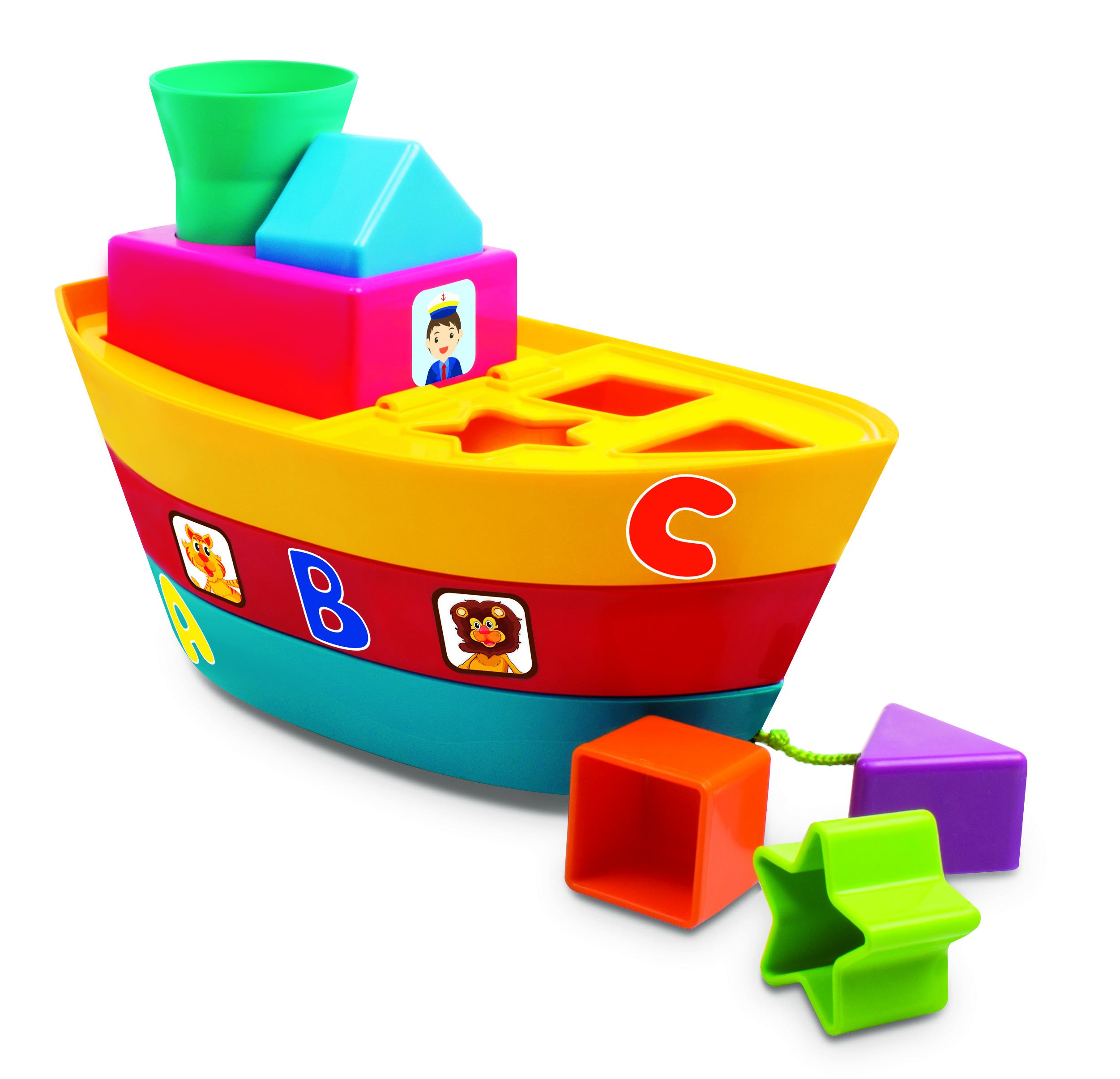 Giggles - Stack A Boat, 2 in 1 Pull Along Toy (Multicolor) & Giggles - Stack N Nest Toy, Multicolour 3 in 1 Gift Set 3