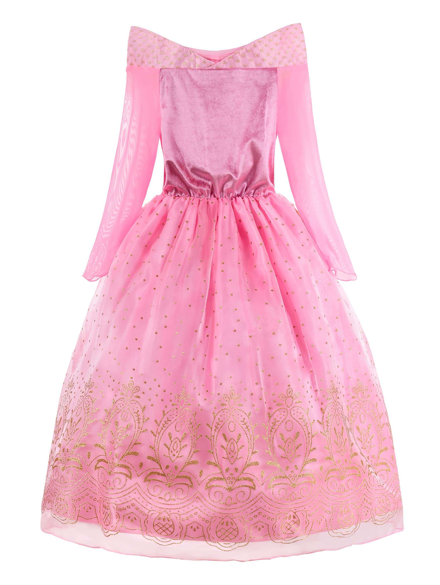 ReliBeauty Girls Princess Dress up Costume with Accessories, 6, Pink 2