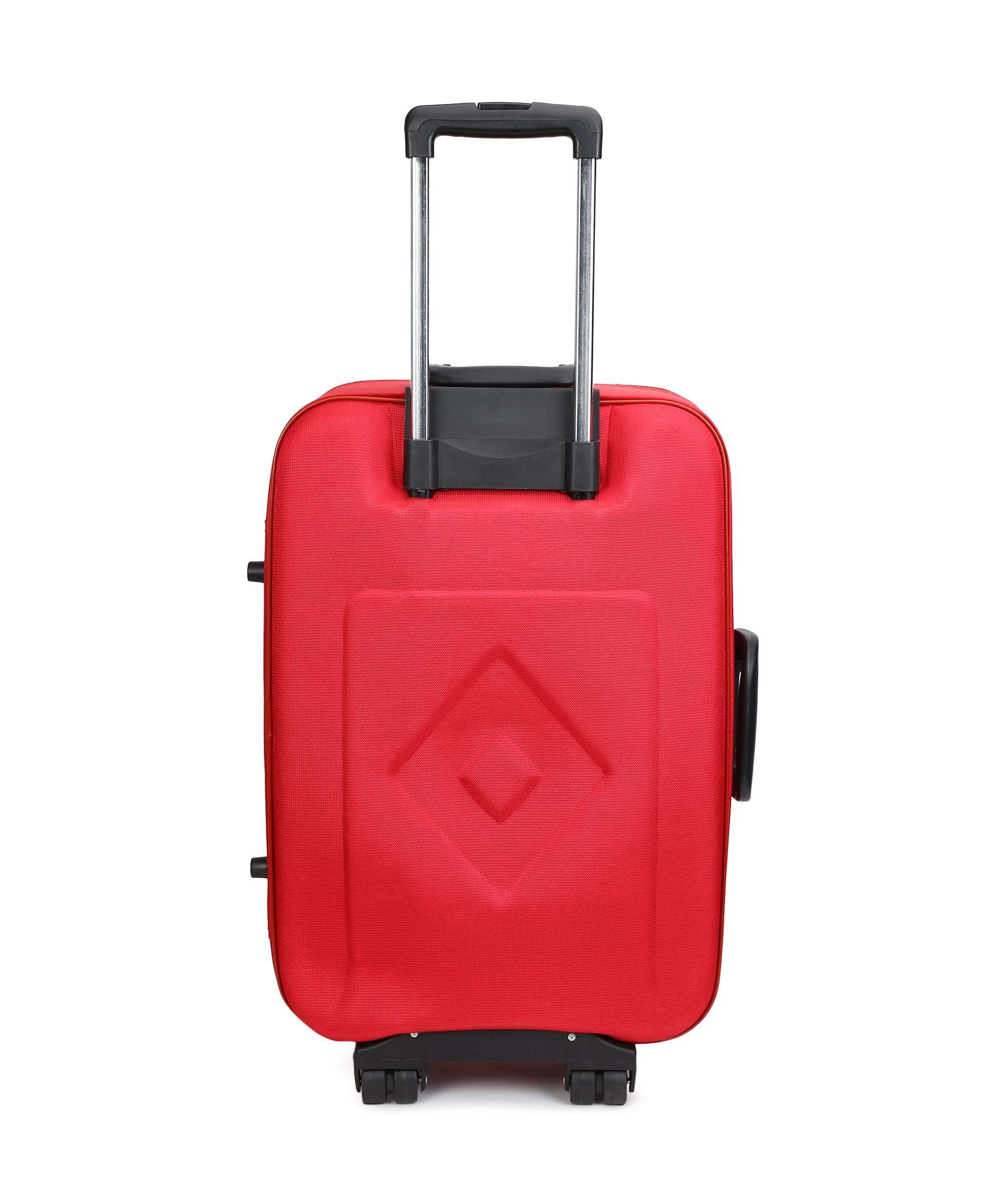 New Jersey Travellers Scottish Model Polyester Soft-Side 55cm Small Cabin 2 Wheels Luggage Trolley Bag with Spinner Wheels (Small, Red SS) 6