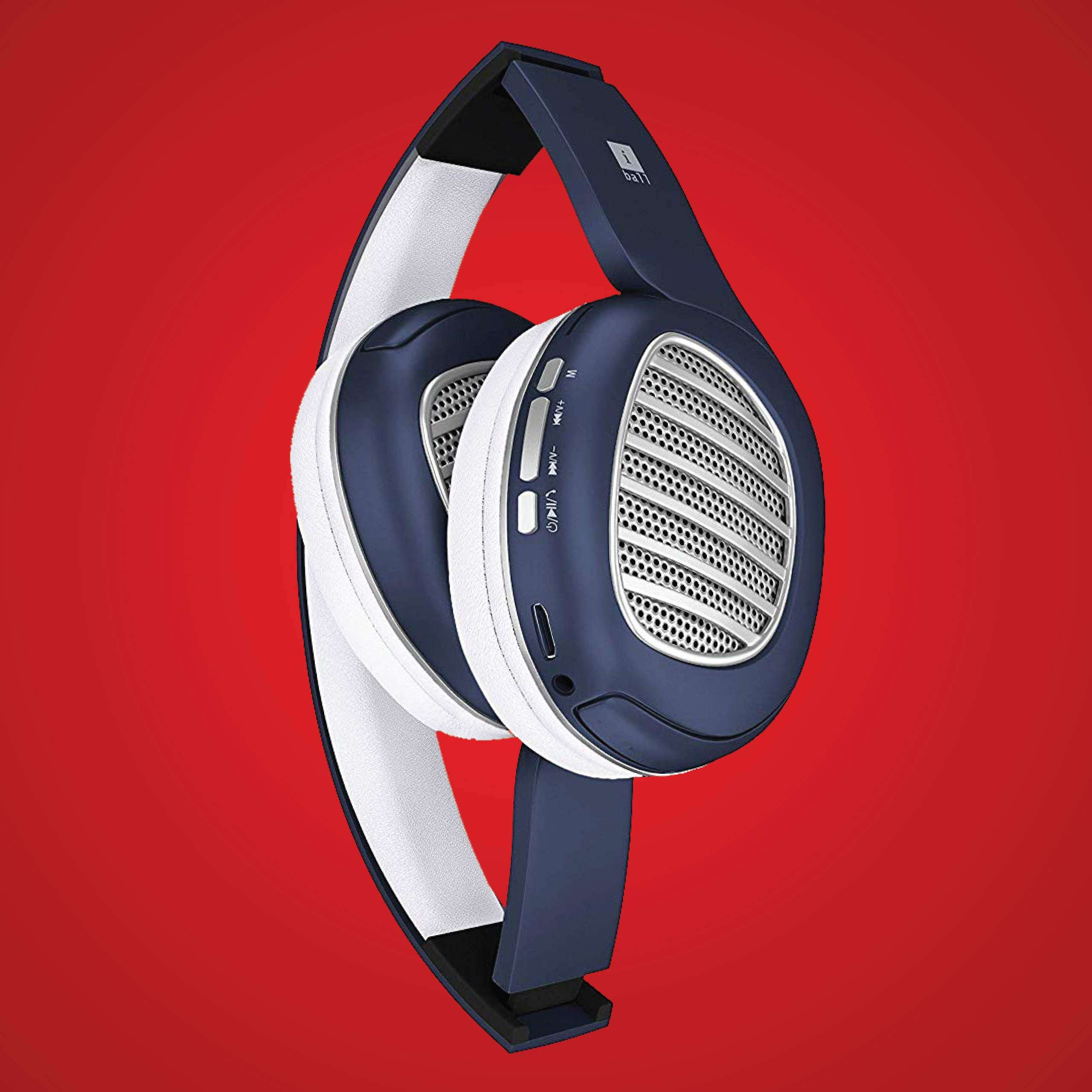 iBall Decibel BT01 Smart Headphone with Alexa Enabled – Blue, White and Silver 6