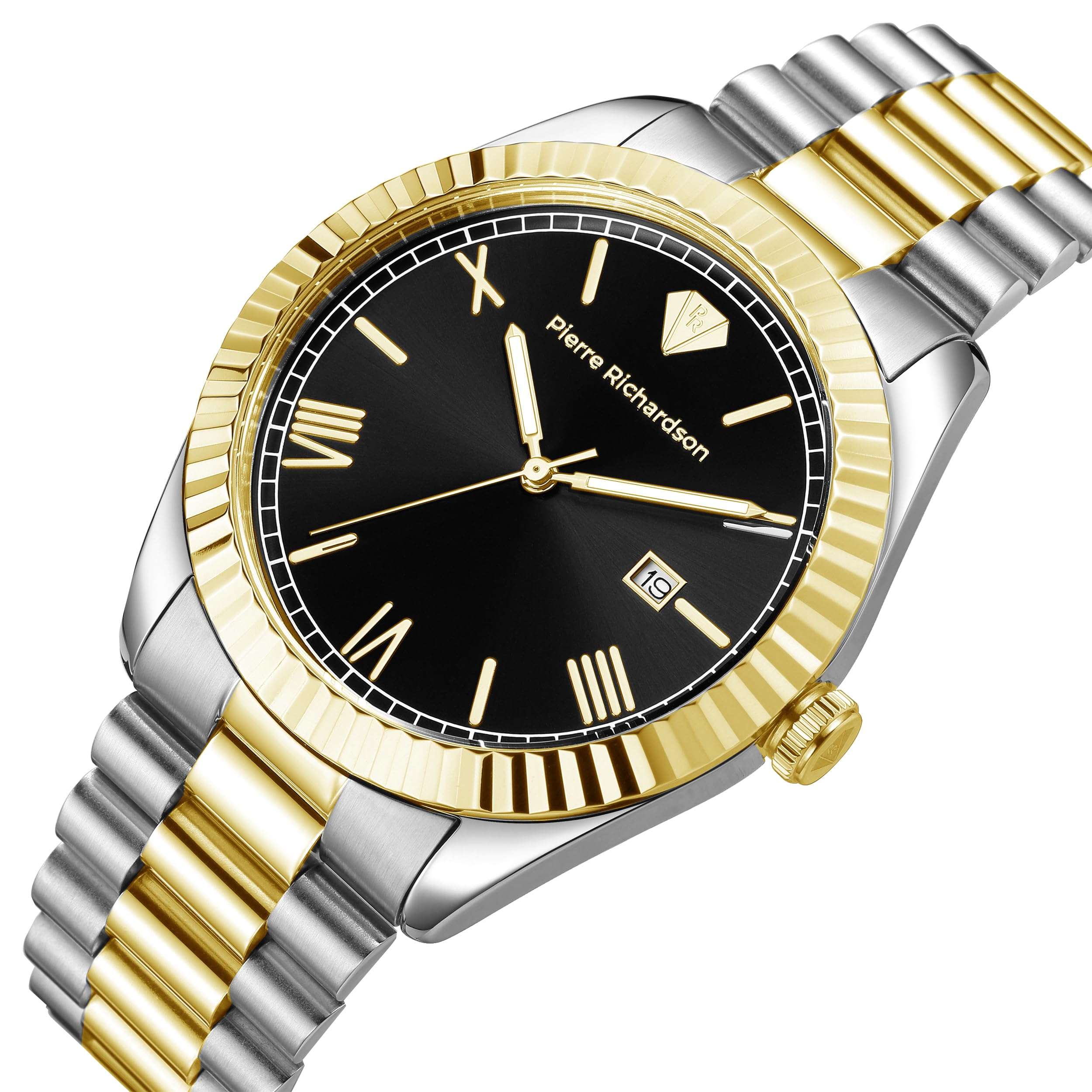 PIERRE RICHARDSON Men’s Luxury Watch PR9825 – Silver & Gold Stainless Steel Japanese Quartz, 41mm, 5ATM Water Resistant, Scratch-Resistant Mineral Glass 4